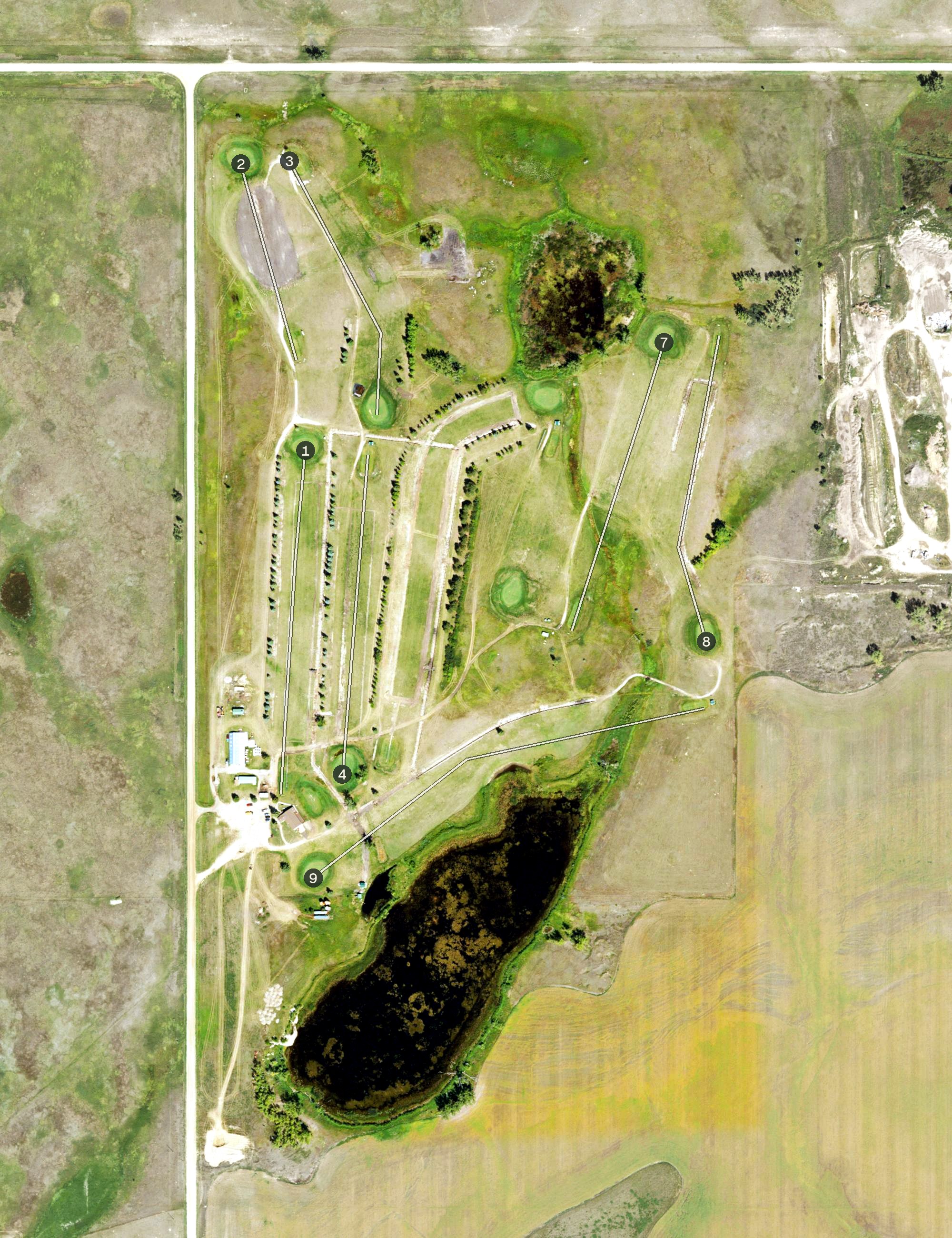 Aerial view of Tioga Golf Course, ND