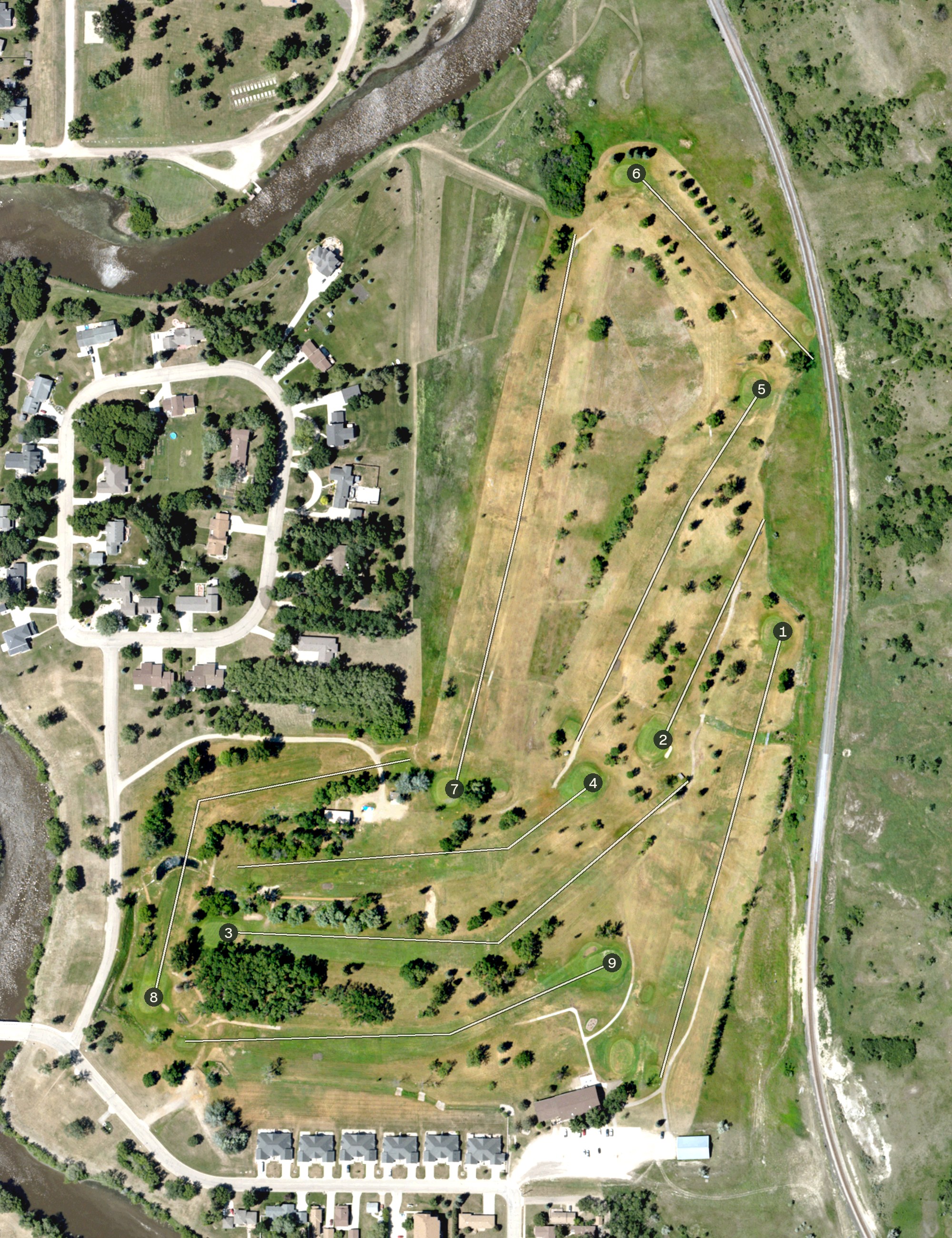 Aerial view of Valley City Golf & Country Club, ND