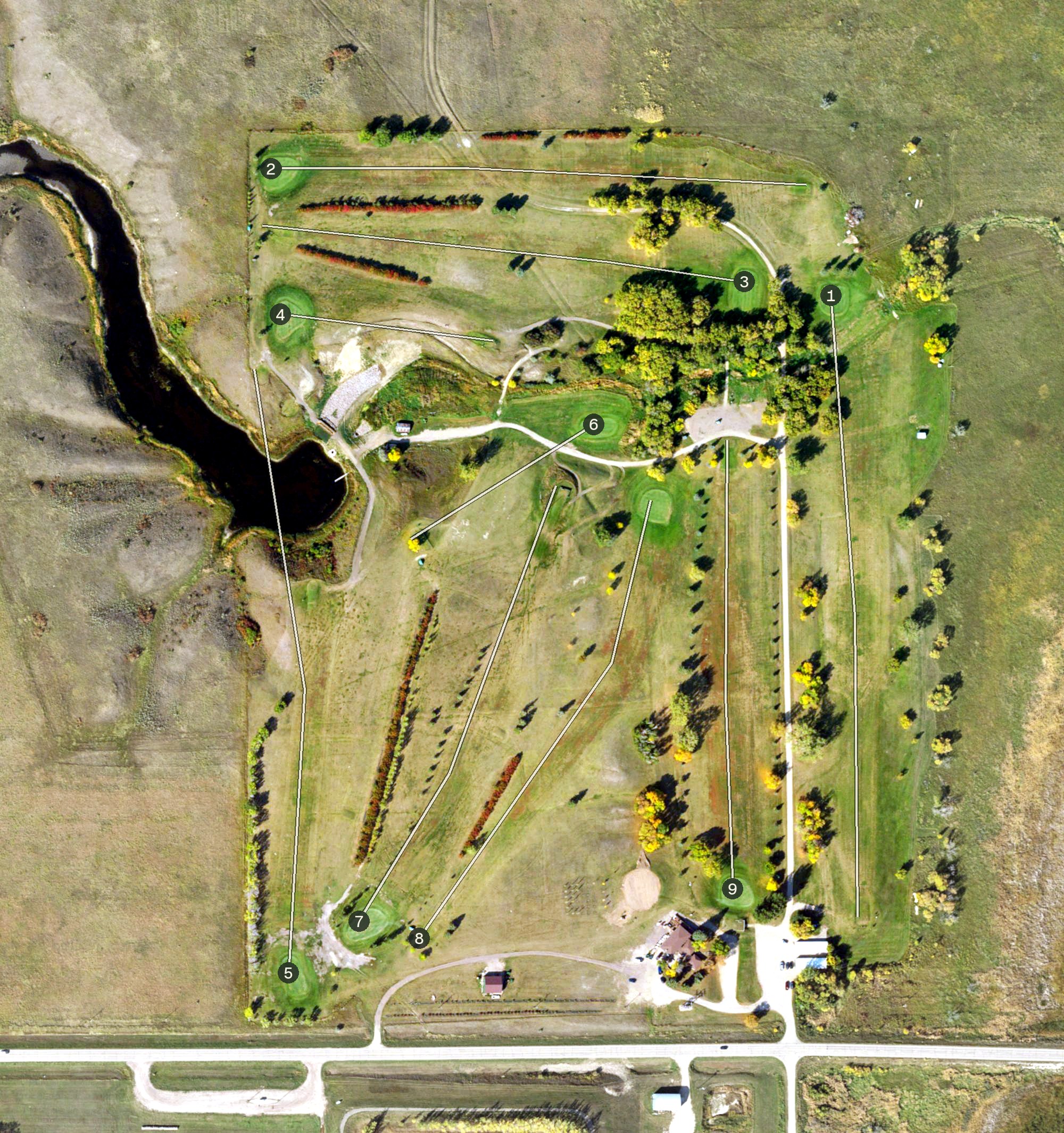 Aerial view of Westhope Country Club, ND