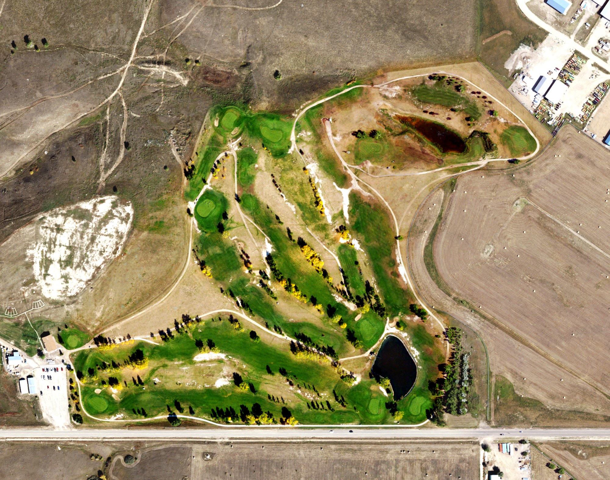 Aerial view of Williston Municipal Golf Course, ND