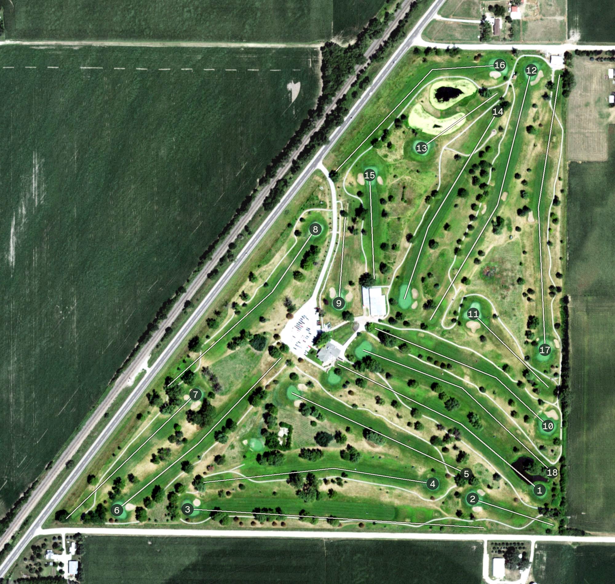 Aerial view of Ashland Golf Club, NE
