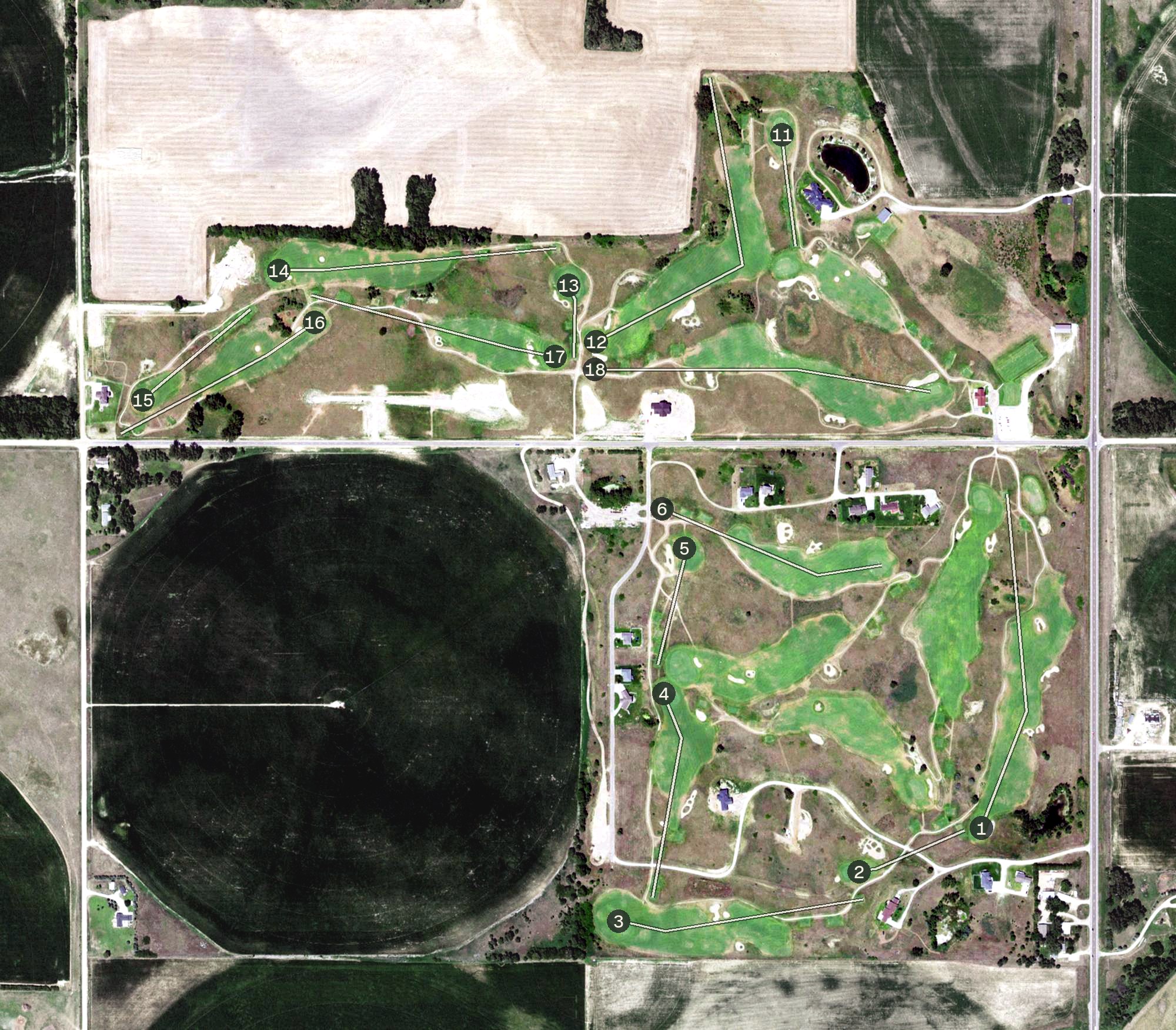 Aerial view of Awarii Dunes Golf Course, NE