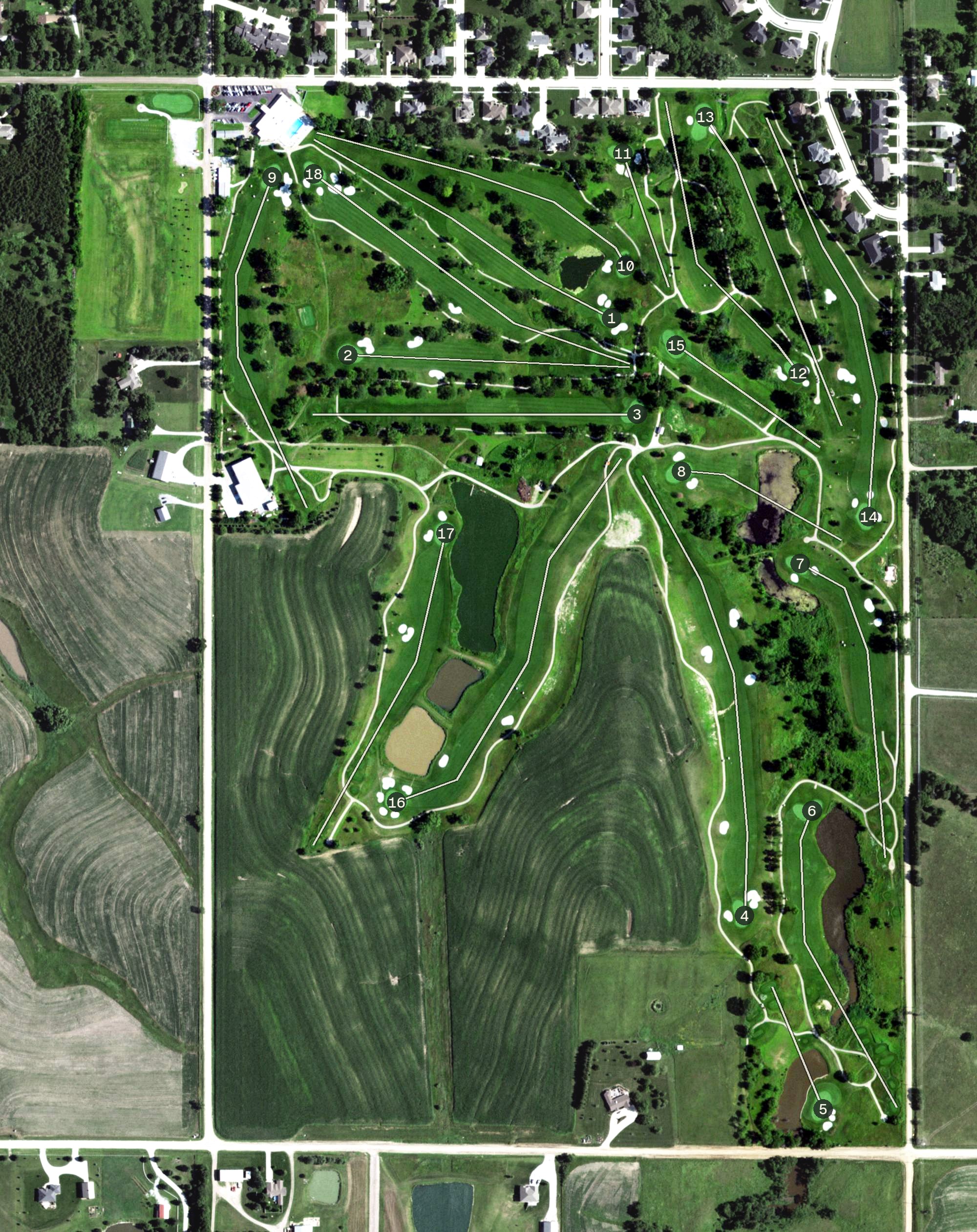 Aerial view of Beatrice Country Club, NE