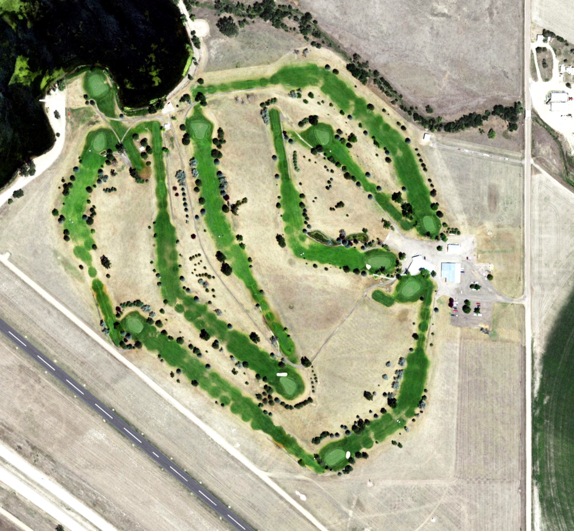 Aerial view of Chappell Golf Course, NE