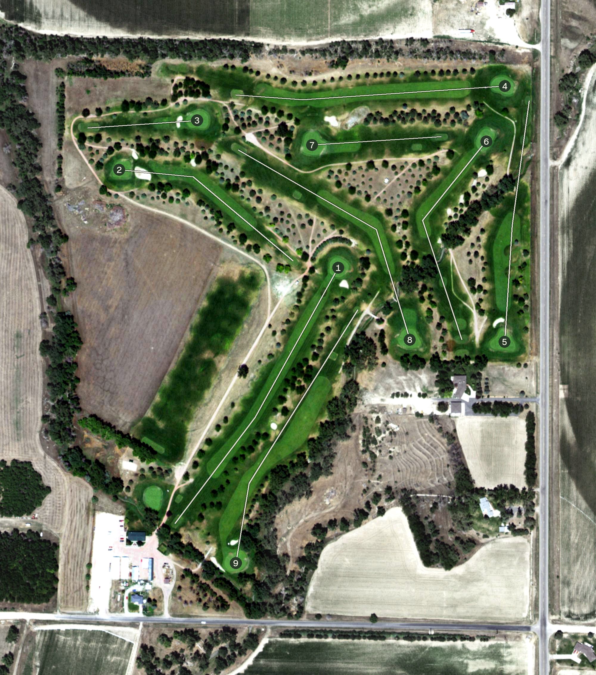 Aerial view of Chimney Rock Golf Course, NE