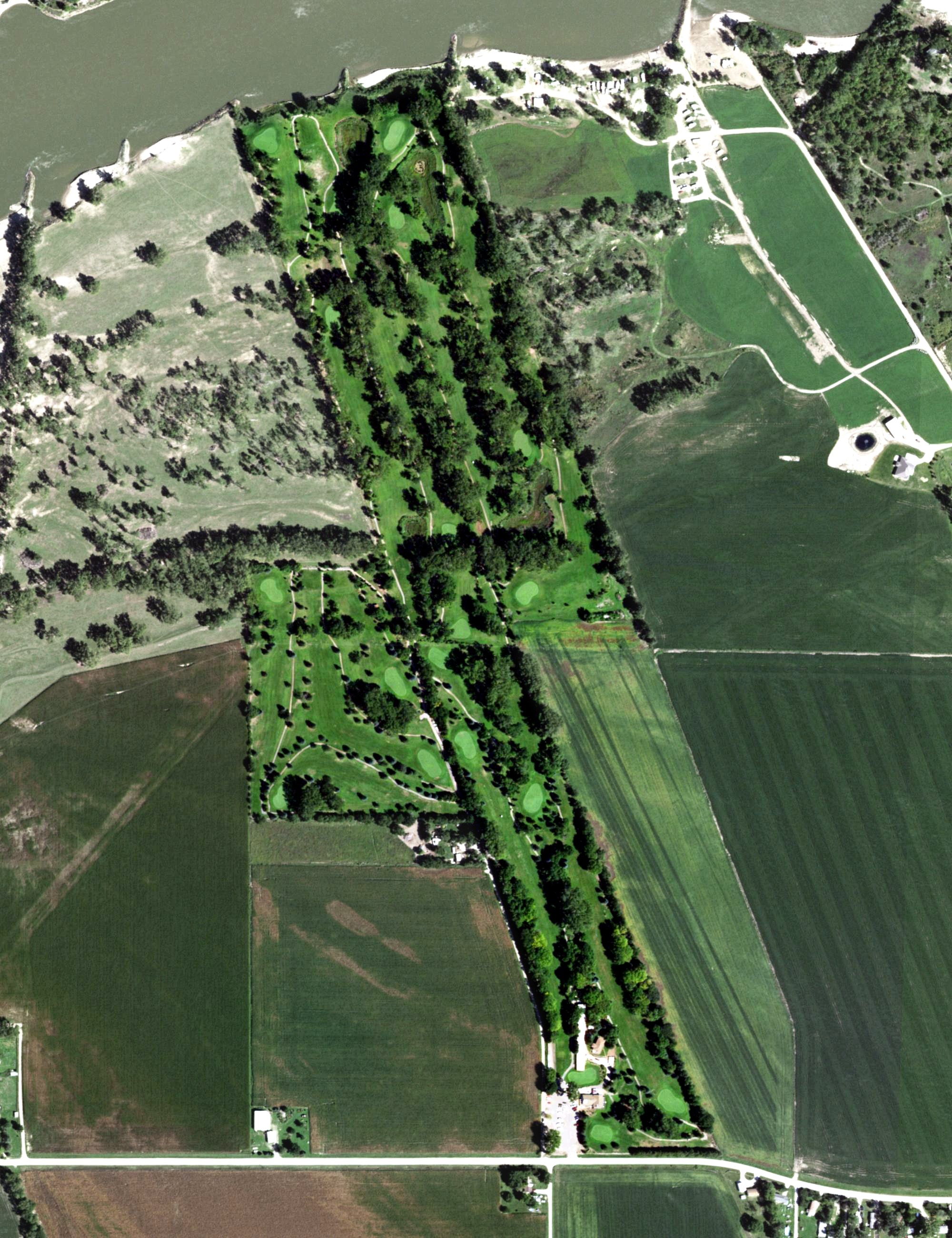 Aerial view of Covington Links Golf Course, NE