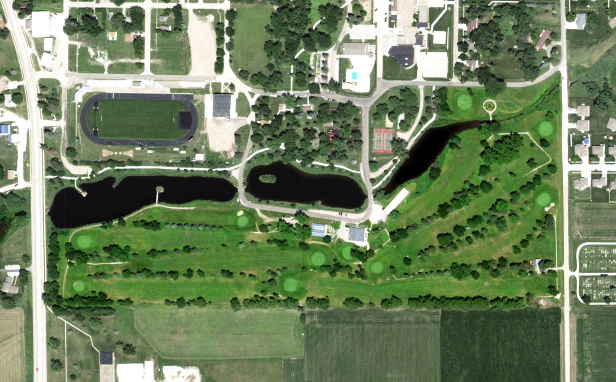 Aerial view of David City Golf Club, NE