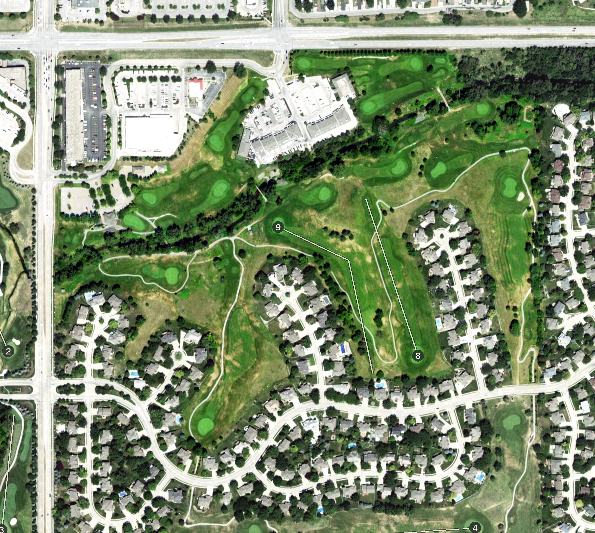 Aerial view of Eagle Run Golf Course, NE