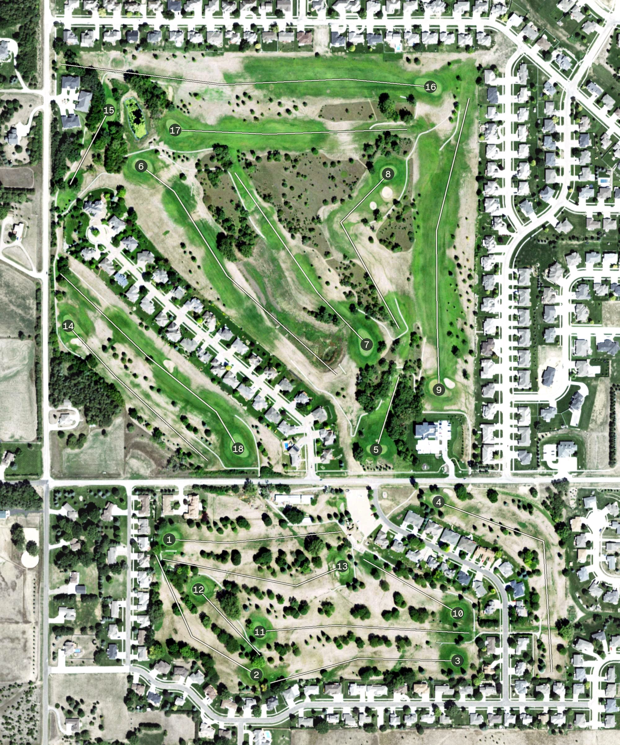 Aerial view of Eldorado Hills Golf Club, NE