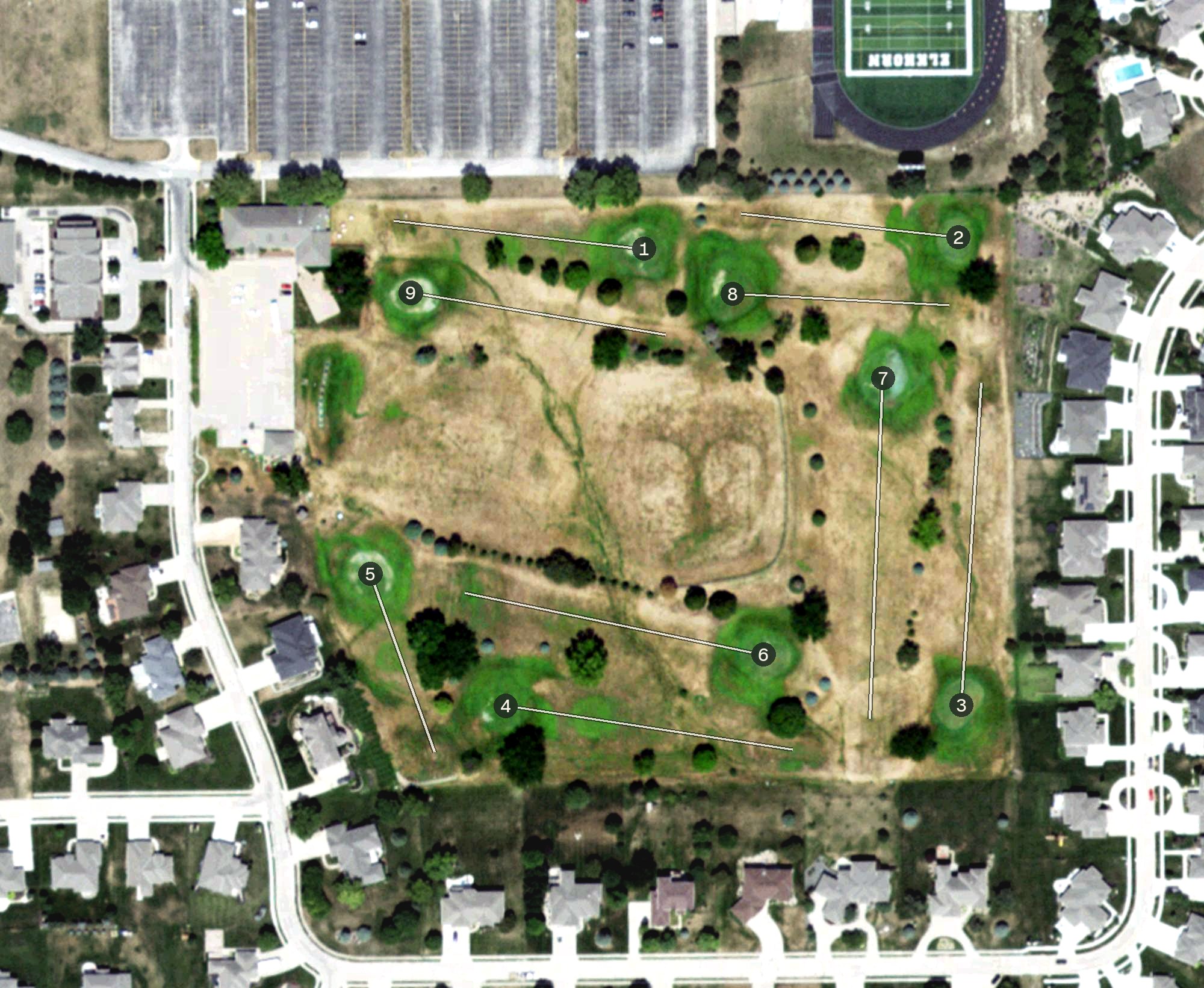 Aerial view of Elkhorn Ridge Golf Course, NE