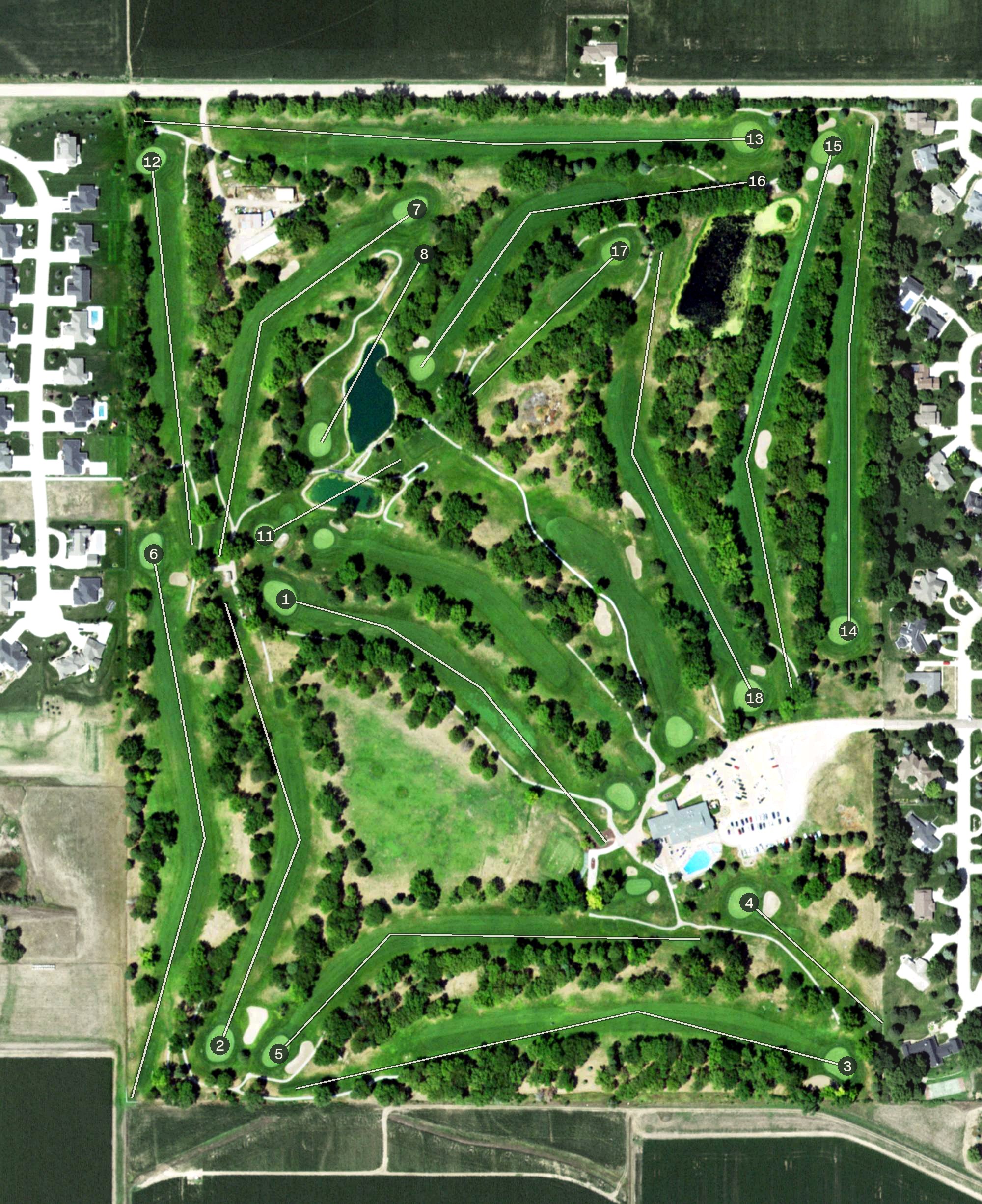 Aerial view of Elks Country Club, NE