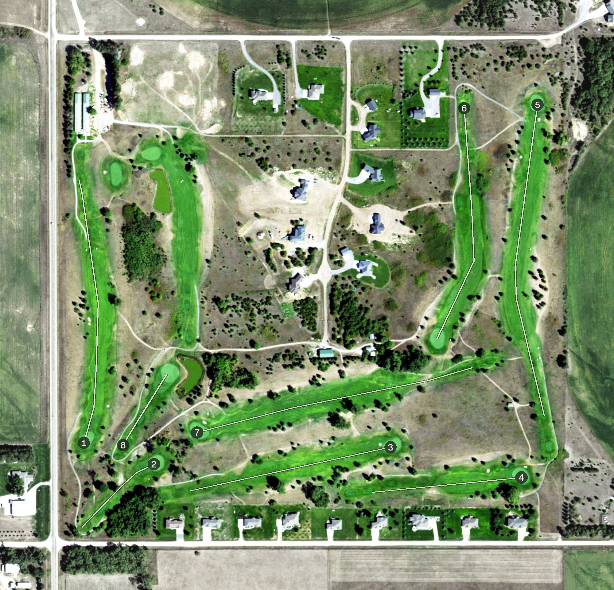 Aerial view of Evergreen Hills, NE