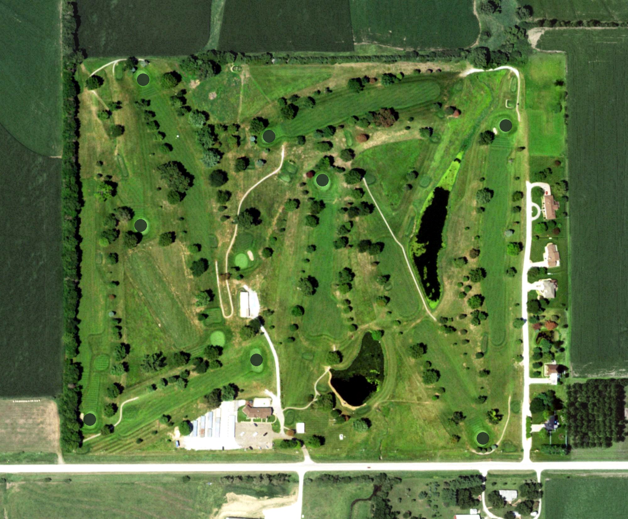 Aerial view of Falls City Country Club, NE