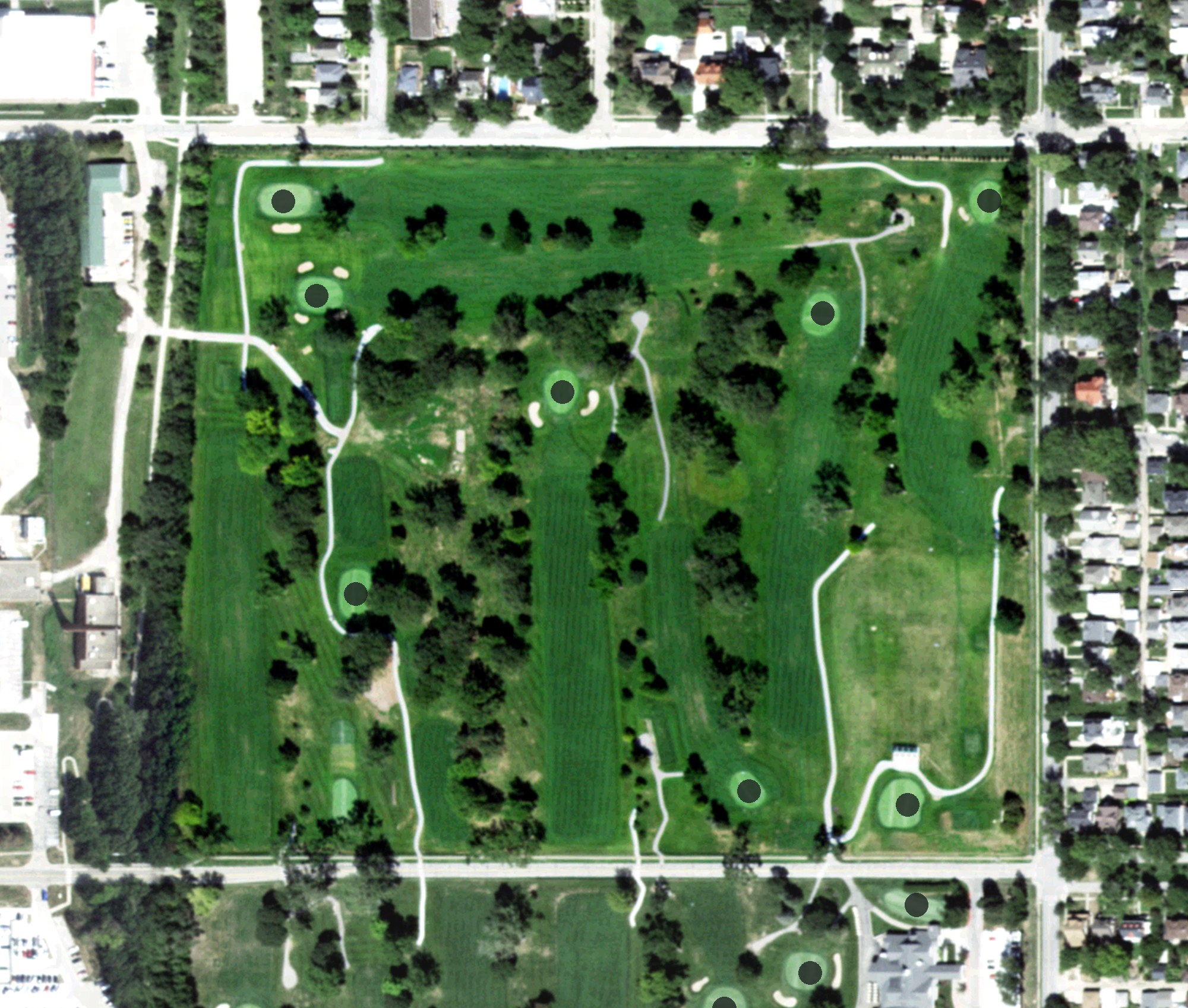 Aerial view of Field Club of Omaha (north), NE