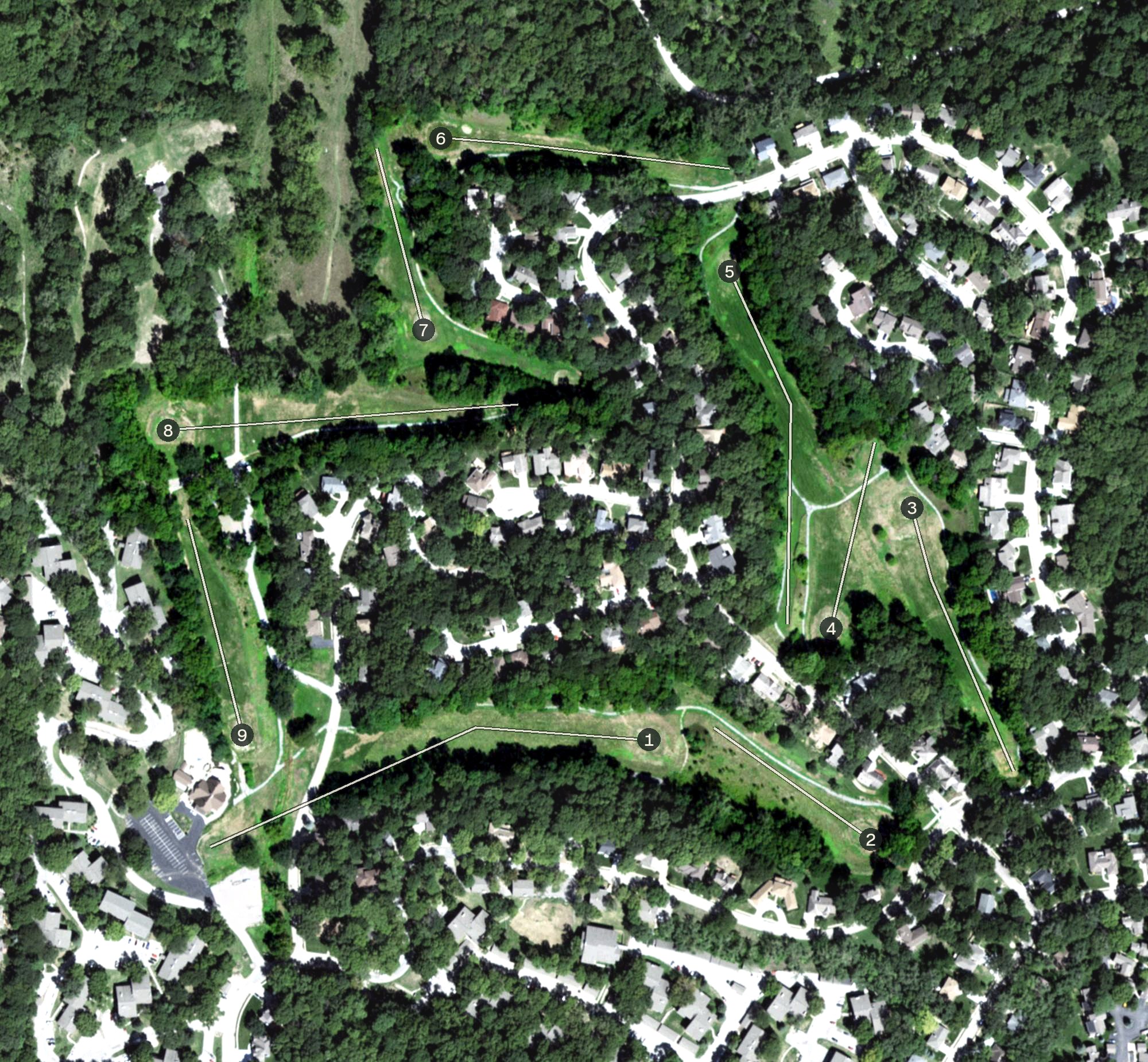 Aerial view of Fontenelle Golf Course, NE