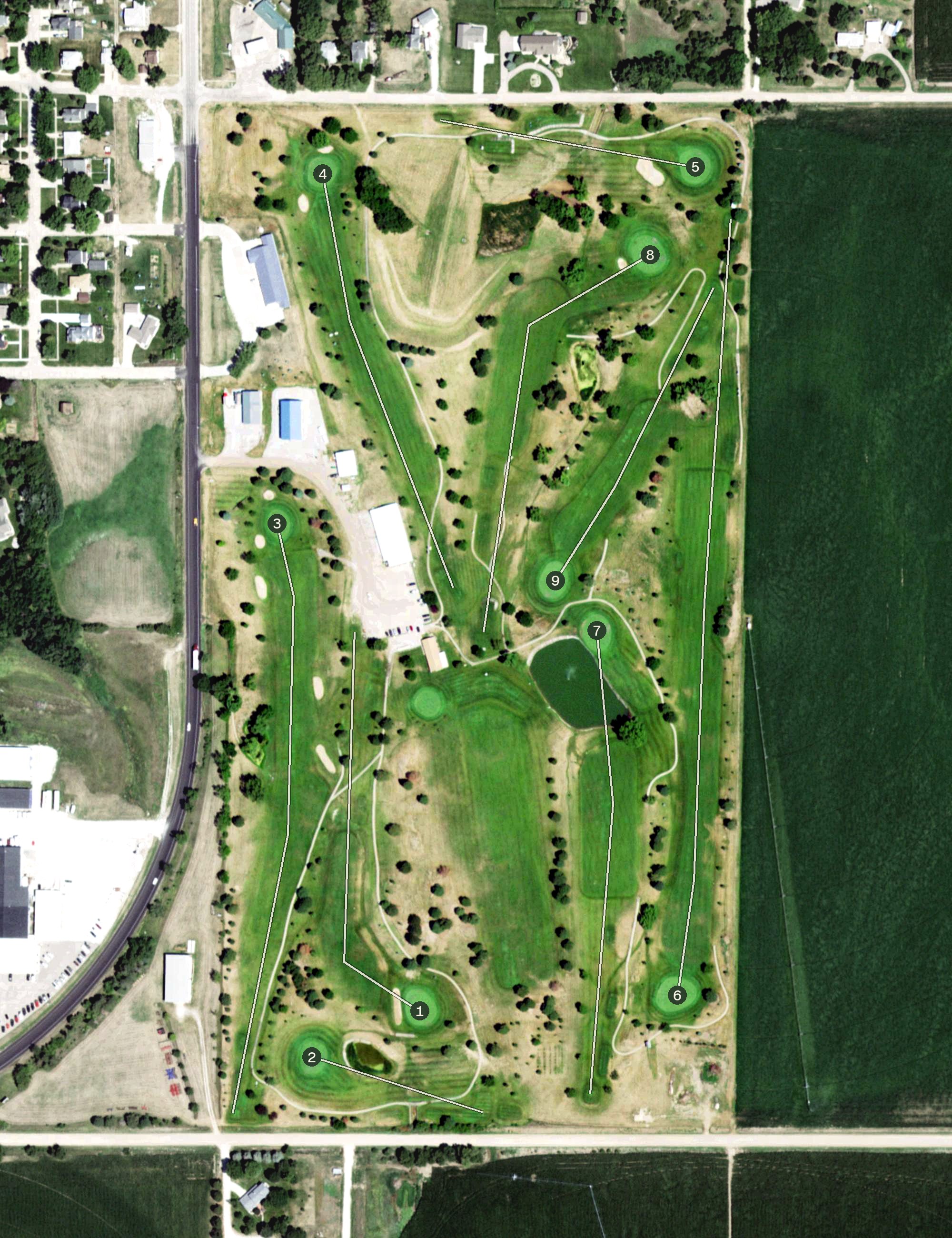 Aerial view of Fox Hollow Golf Course, NE