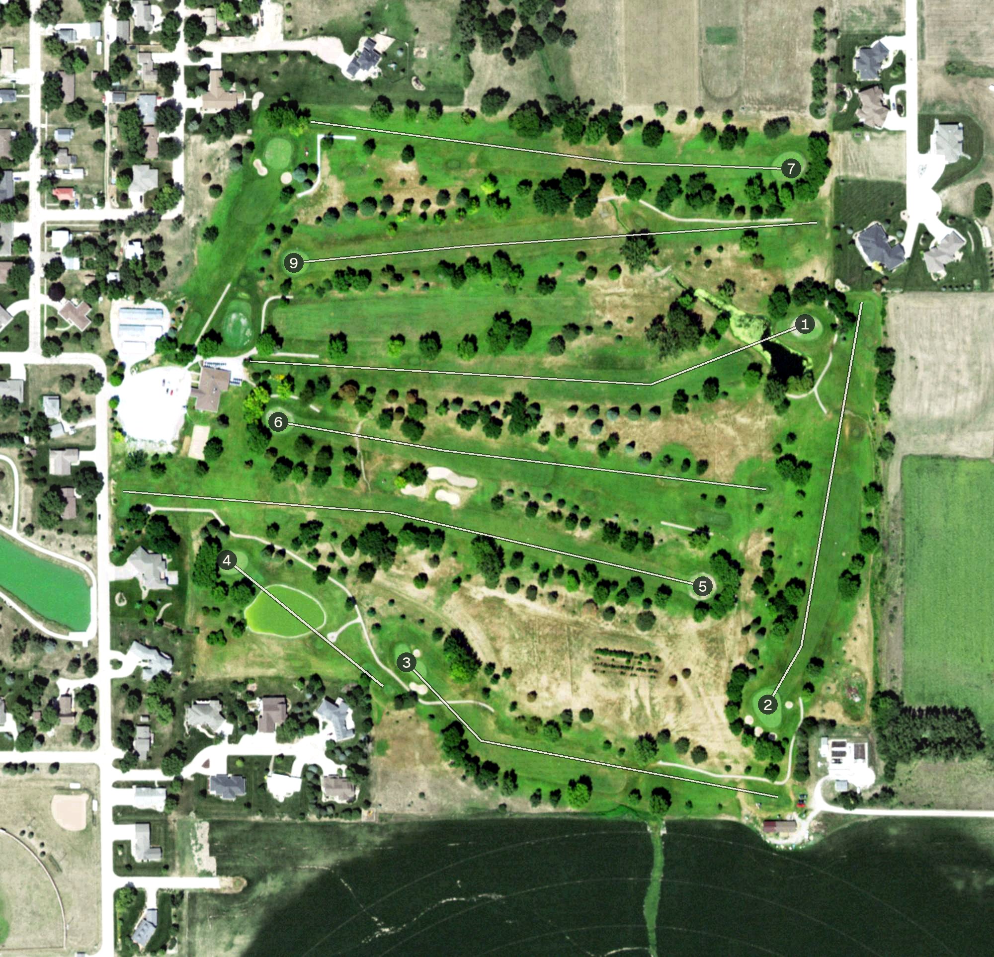 Aerial view of Friend Country Club, NE