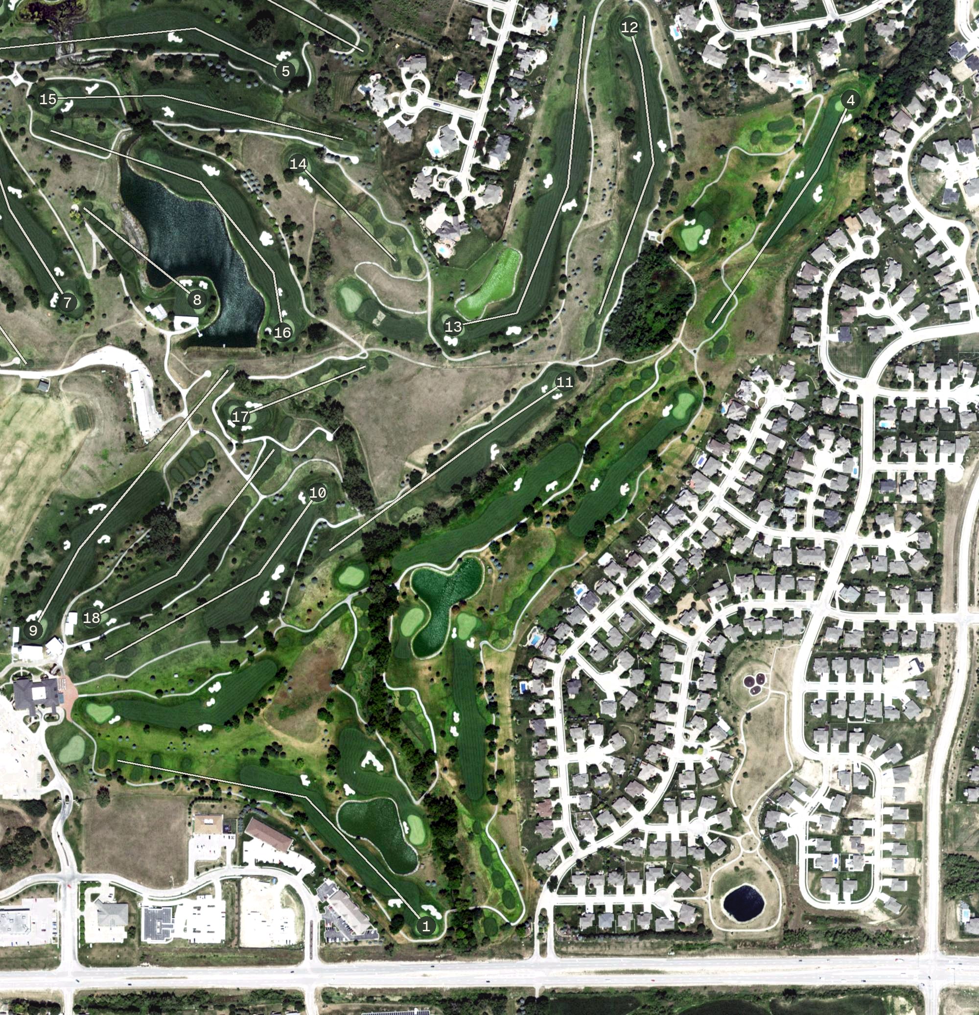 Aerial view of Golf at Indian Creek - Red Feather Course, NE
