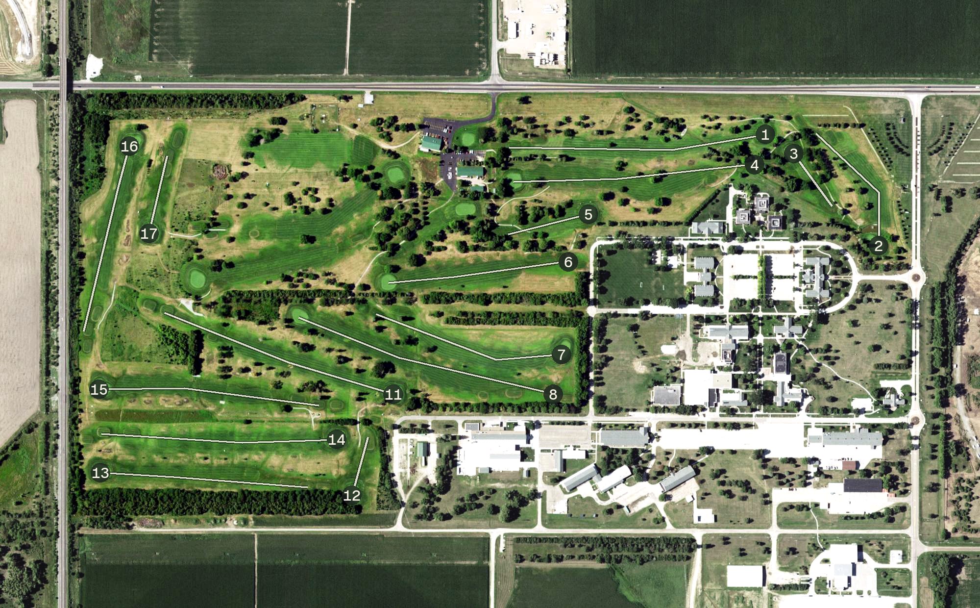 Aerial view of Hastings Elks Country Club, NE
