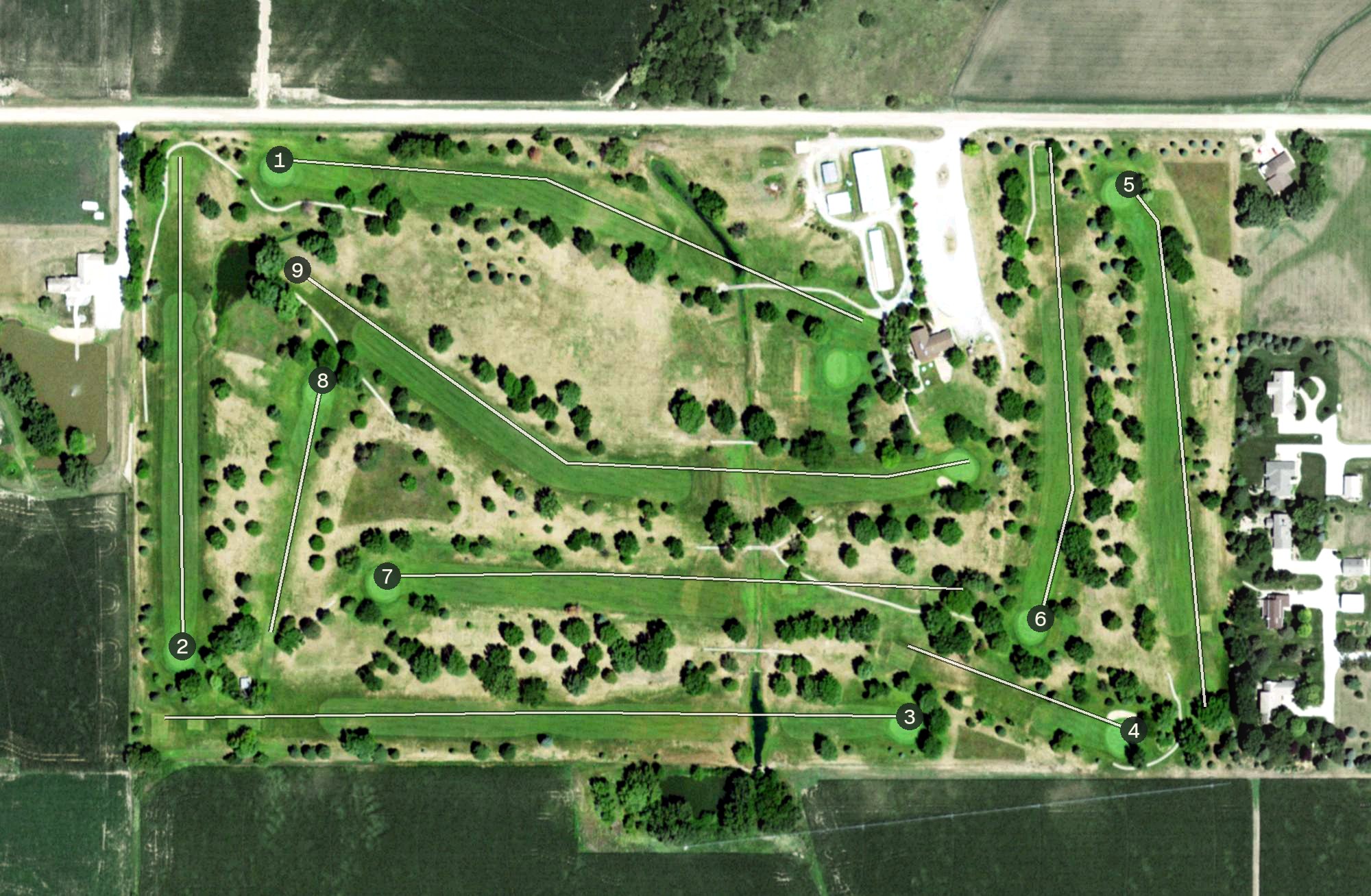 Aerial view of Hidden Hills Country Club, NE