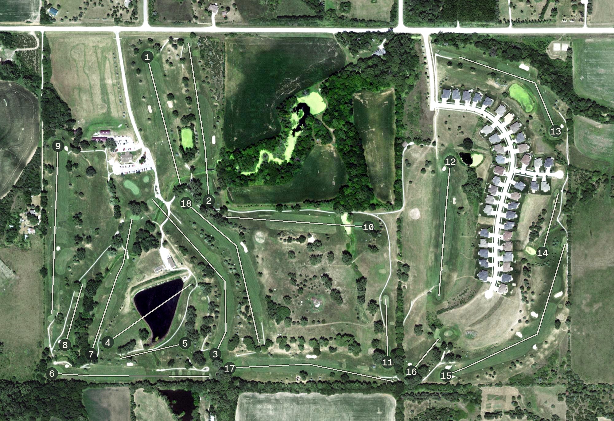 Aerial view of Hidden Valley Golf Club, NE