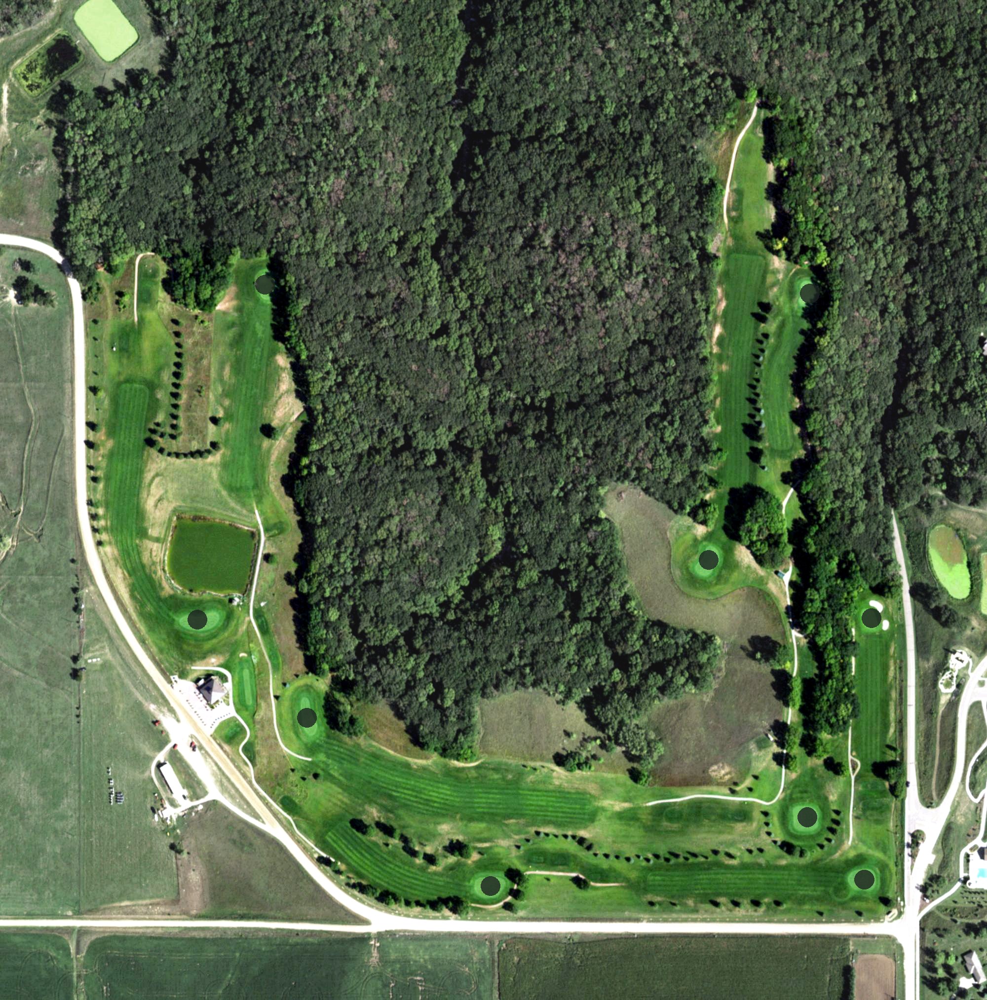 Aerial view of Highland Oaks Golf Course, NE