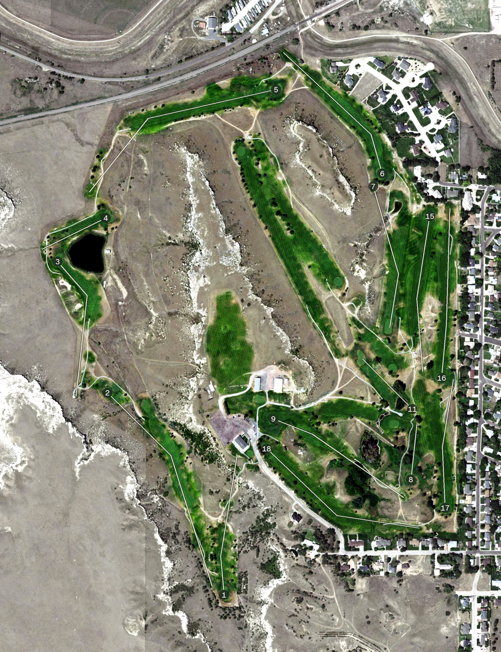 Aerial view of Hillside Golf Course, NE
