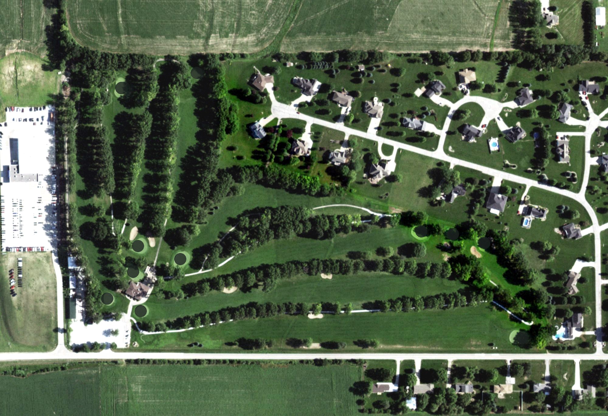 Aerial view of Hilltop Country Club, NE