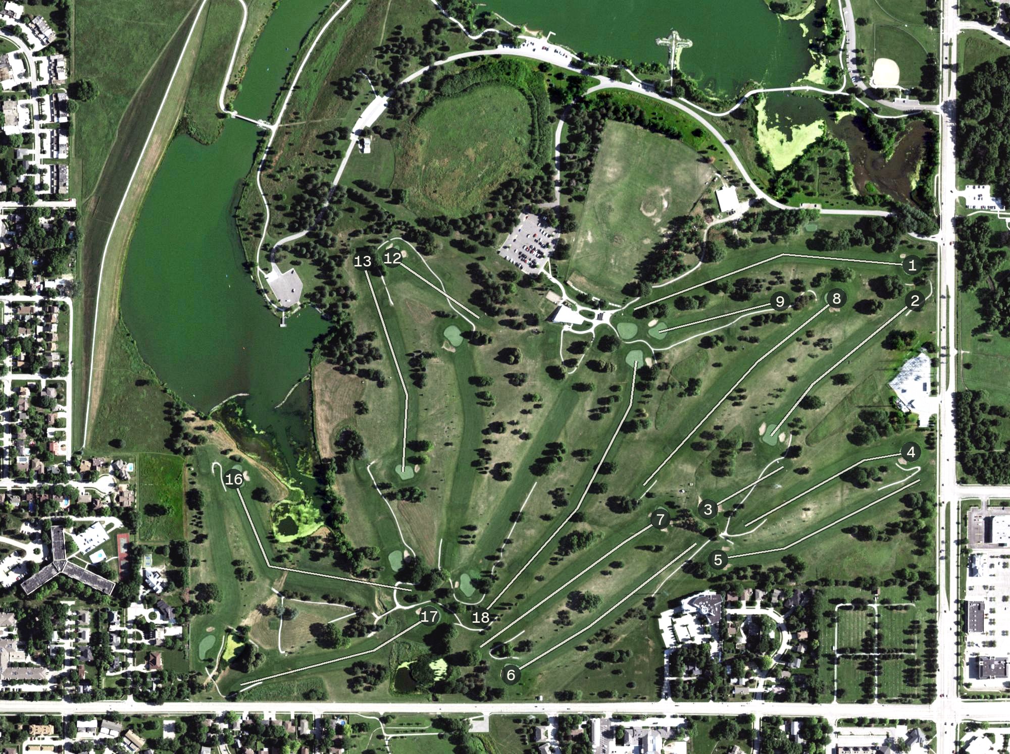 Aerial view of Holmes Park Golf Course, NE