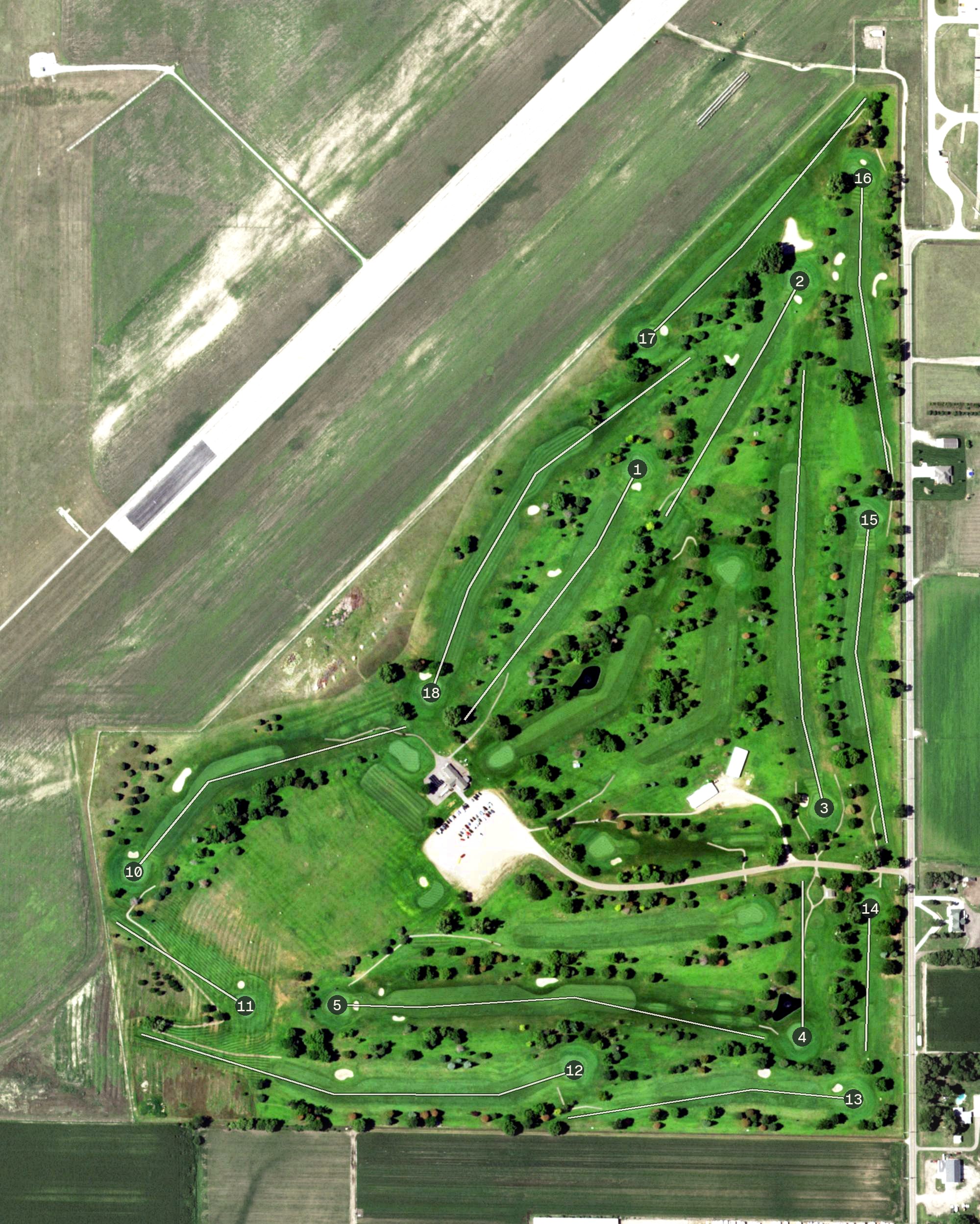 Aerial view of Jackrabbit Run Golf Course, NE