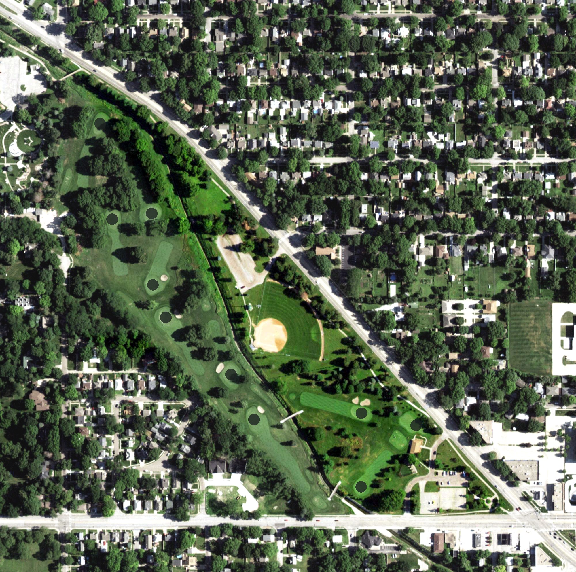 Aerial view of Jim Ager Memorial Golf Course, NE