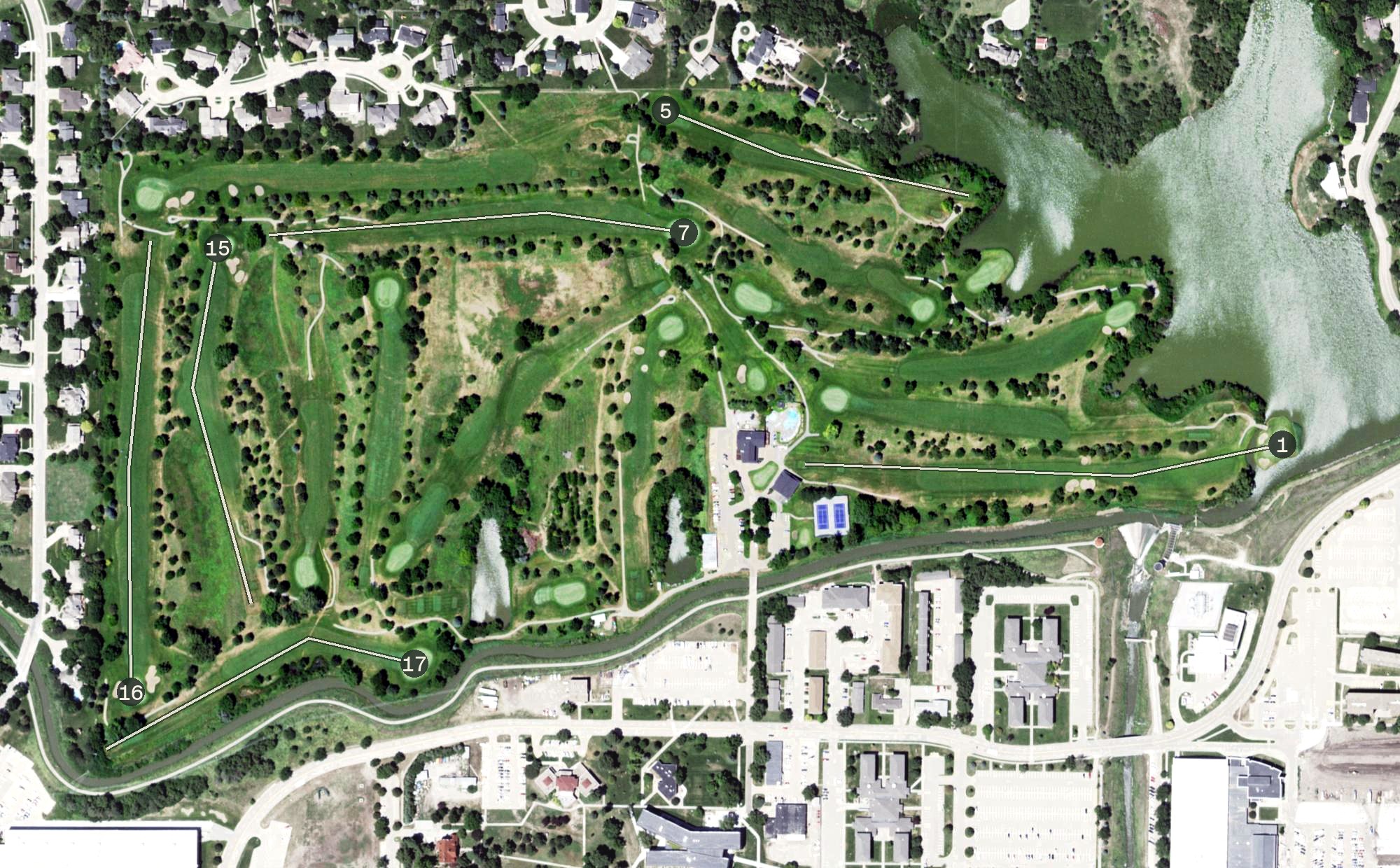 Aerial view of Kearney Country Club, NE