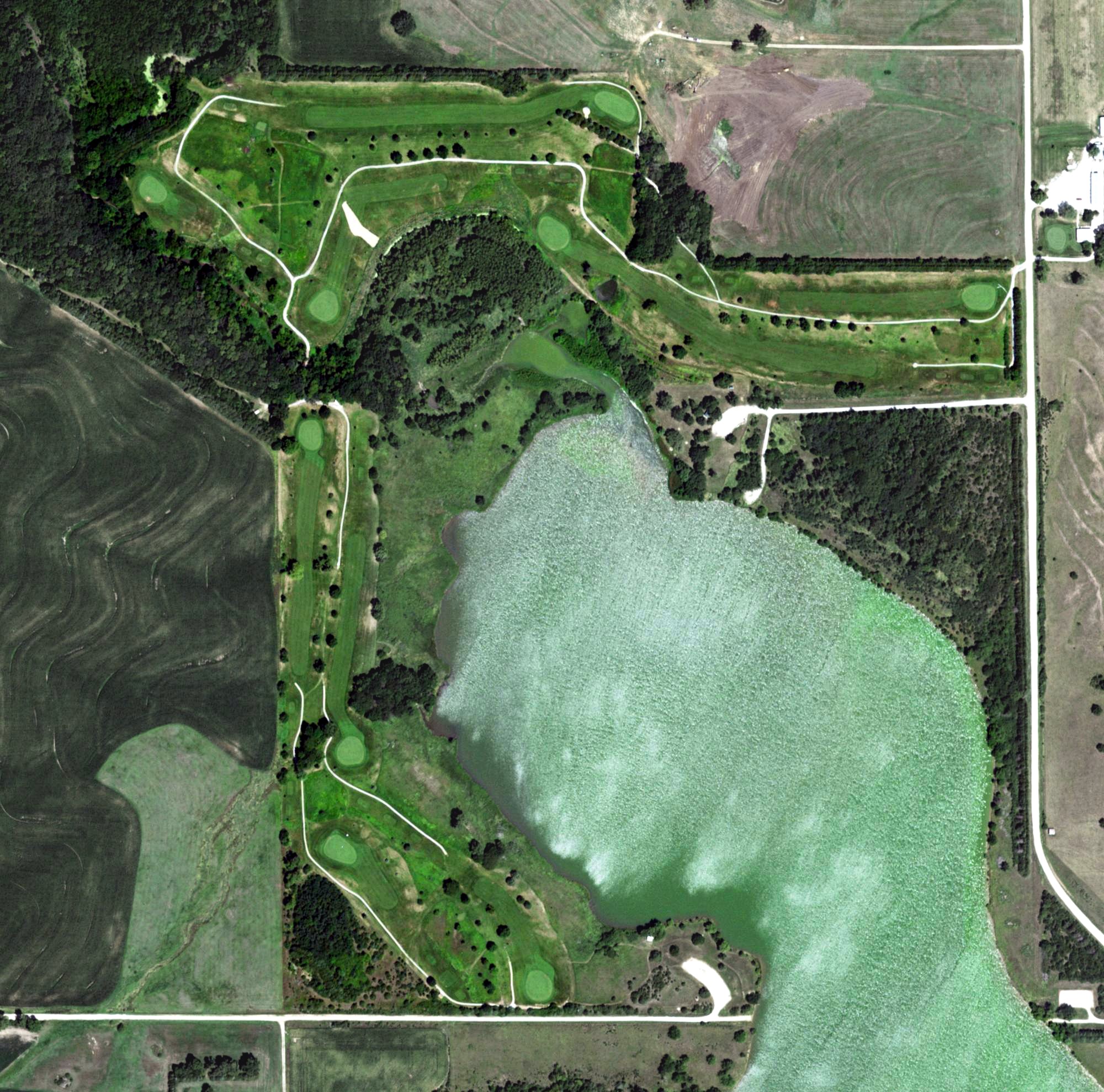 Aerial view of Kirkman's Lakeview Golf Course, NE