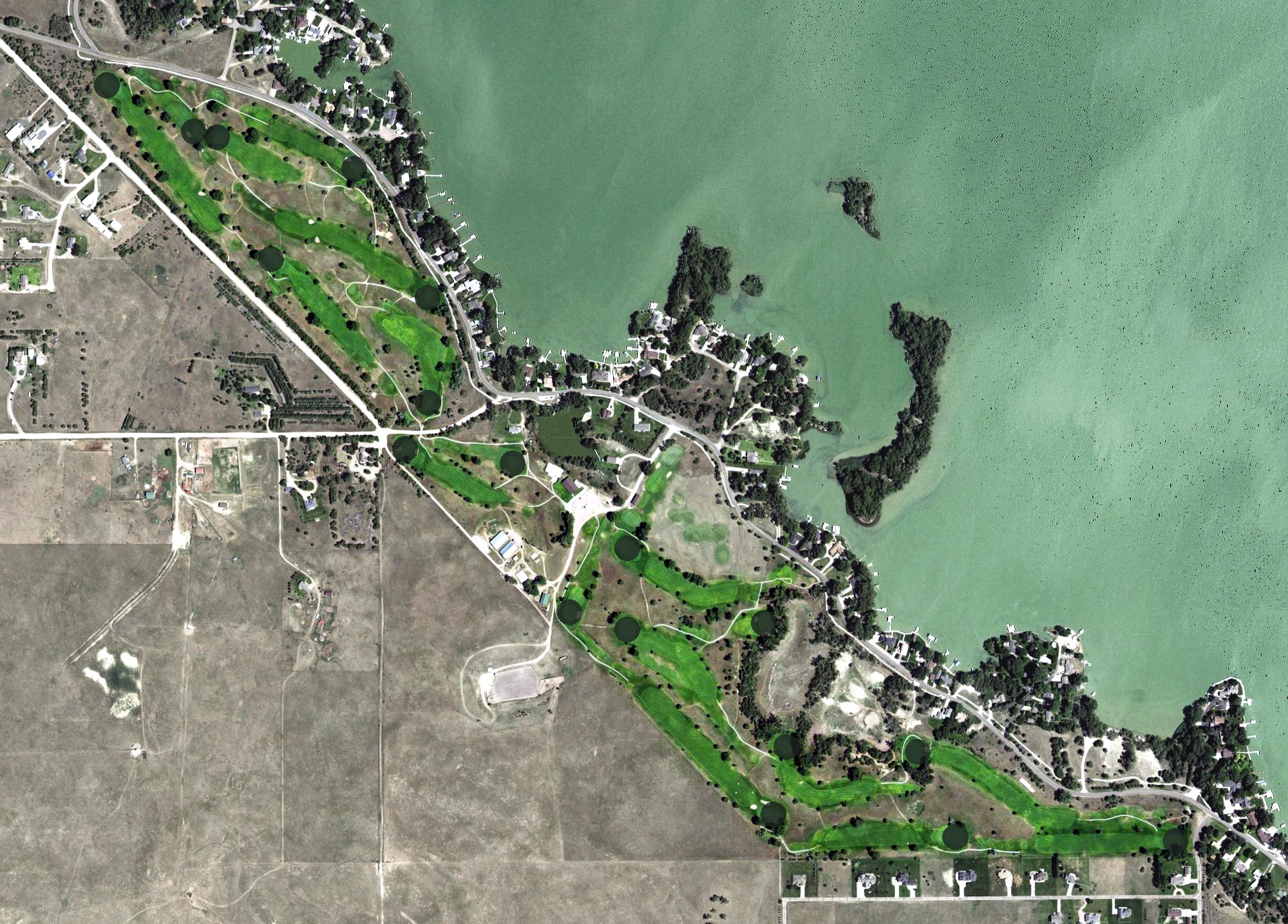 Aerial view of Lake Maloney Golf Course, NE