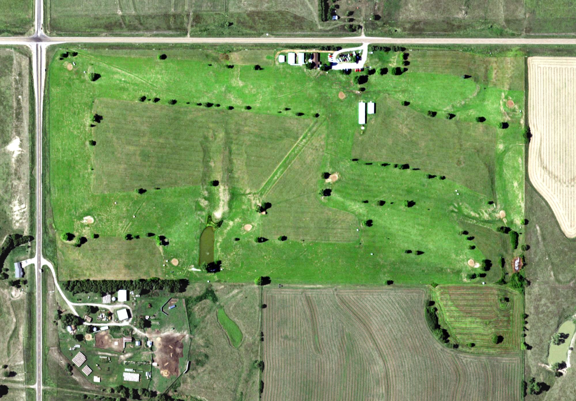 Aerial view of Lawrence Country Club, NE