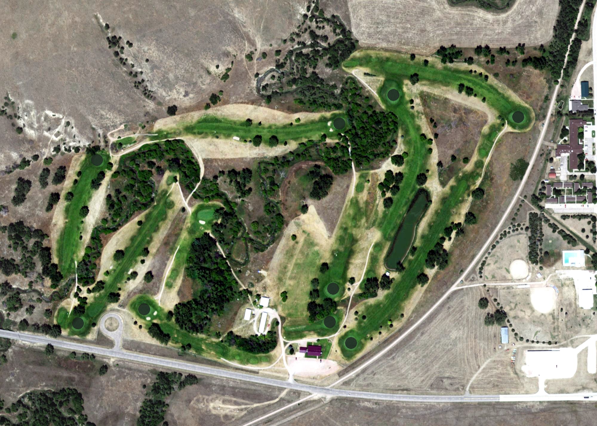 Aerial view of Legend Buttes Golf Course, NE