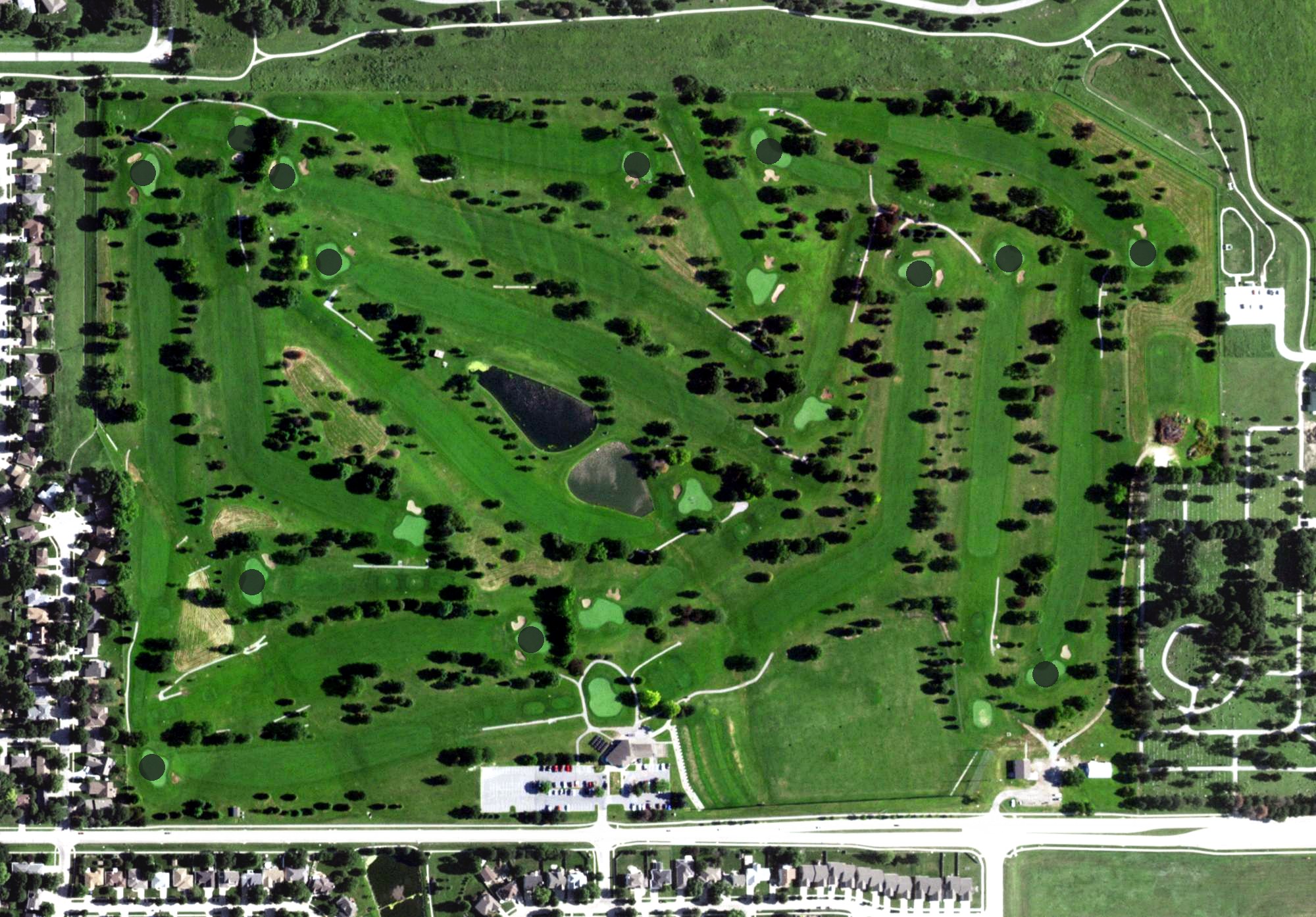 Aerial view of Mahoney Golf Course, NE