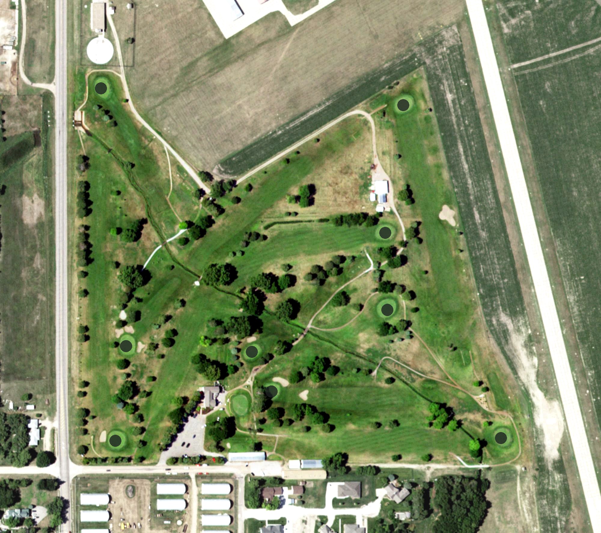 Aerial view of Minden Country Club, NE