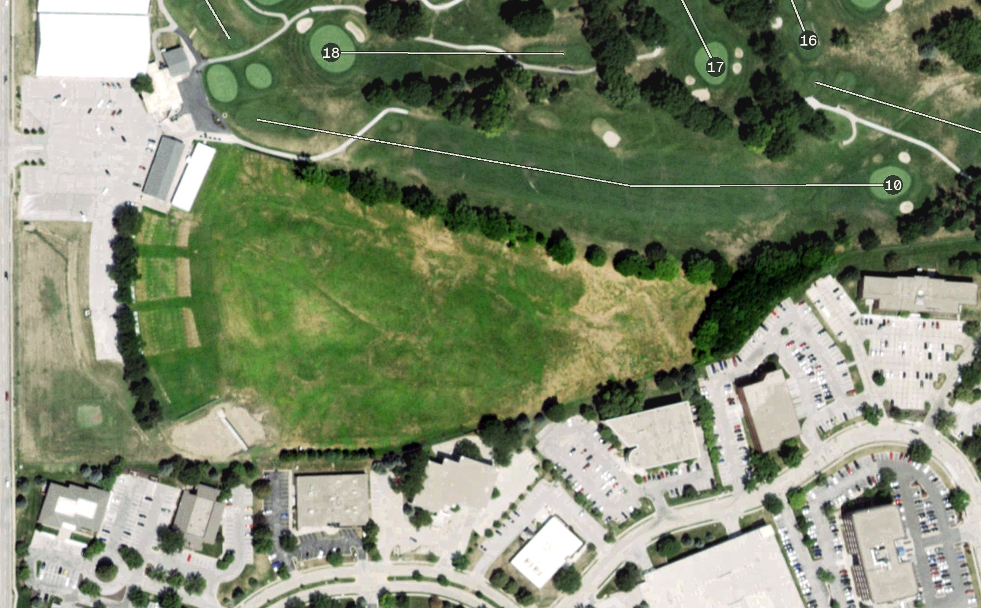 Aerial view of Miracle Hill Driving Range, NE