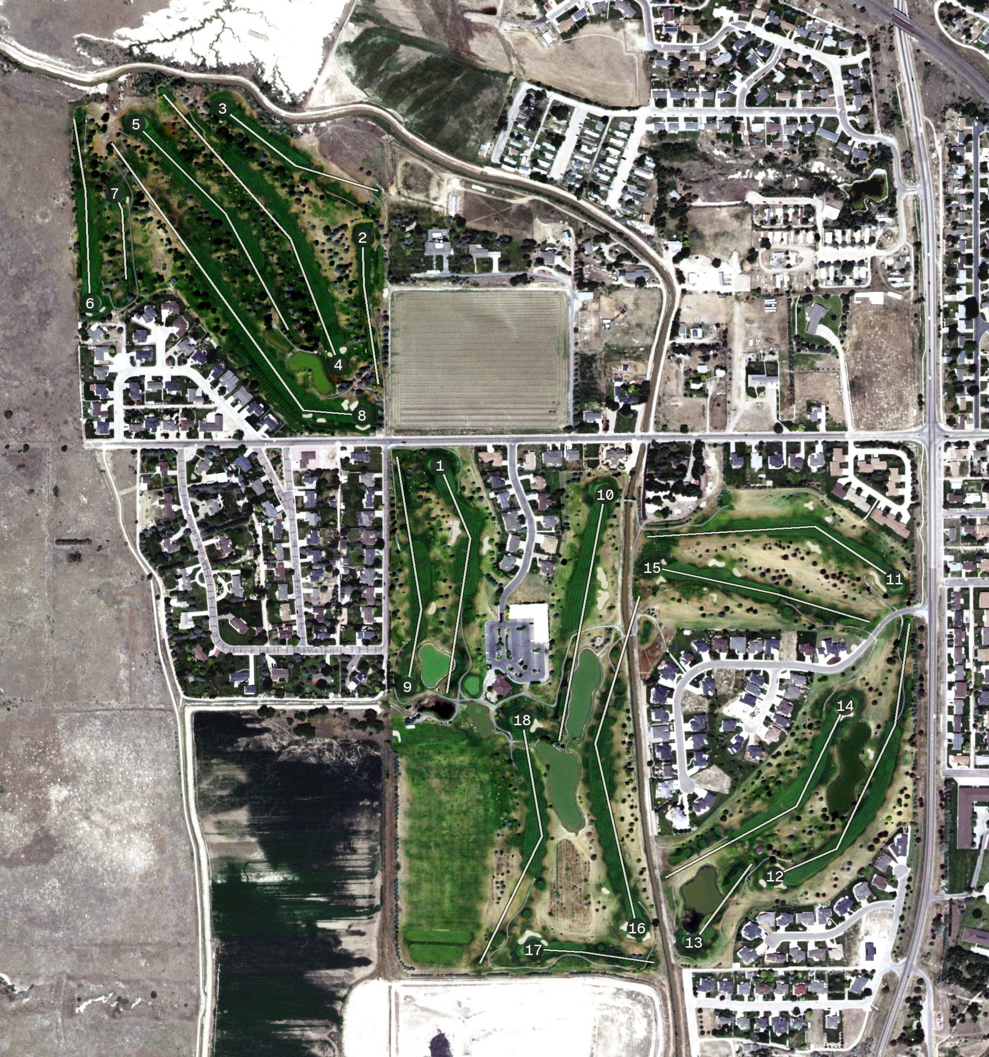 Aerial view of Monument Shadows Golf, NE
