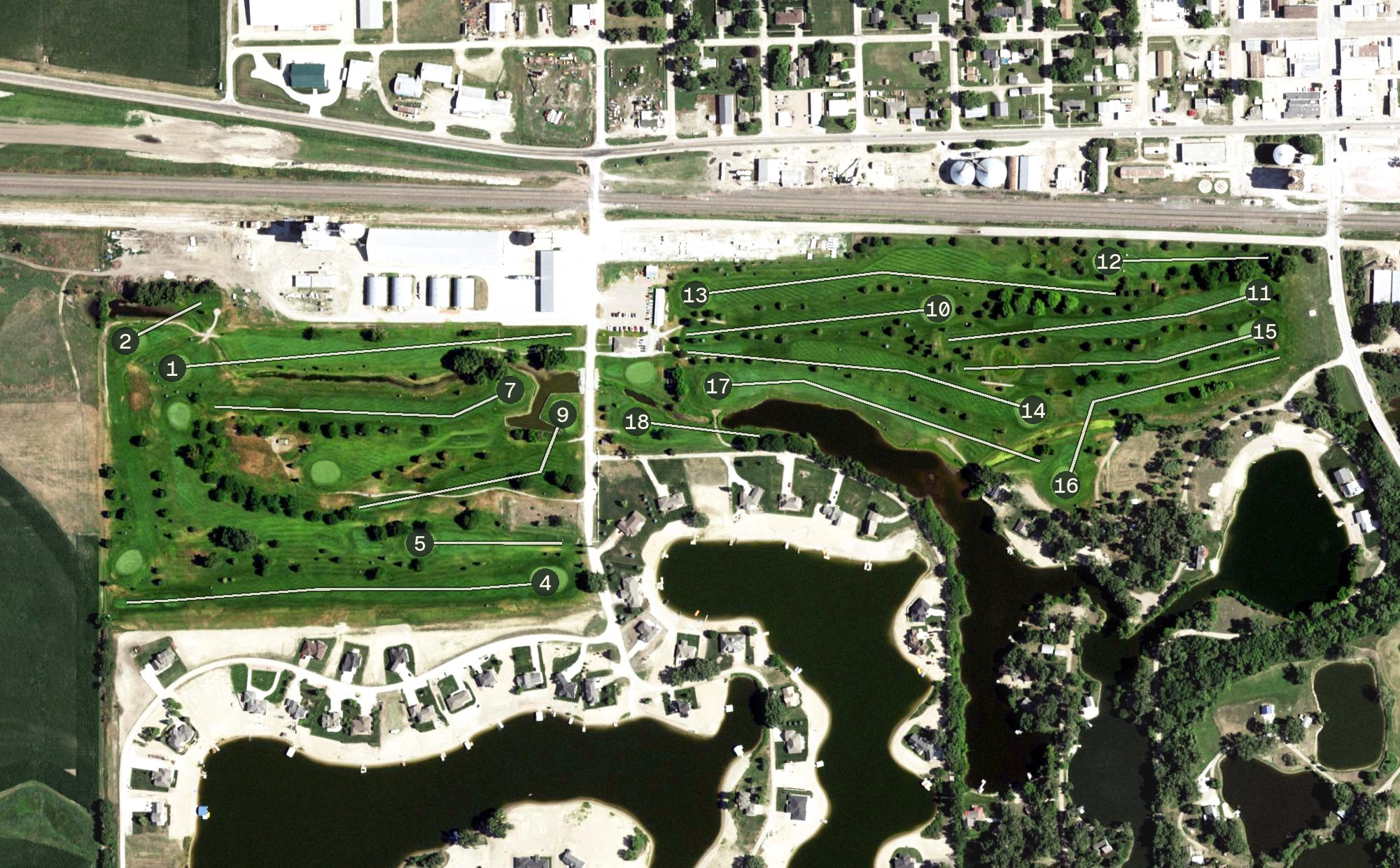 Aerial view of North Bend Golf Course, NE