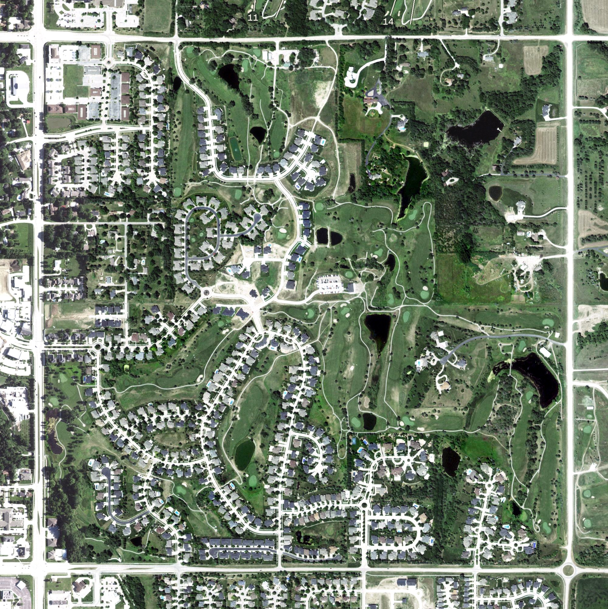 Aerial view of NuMark Golf Course, NE
