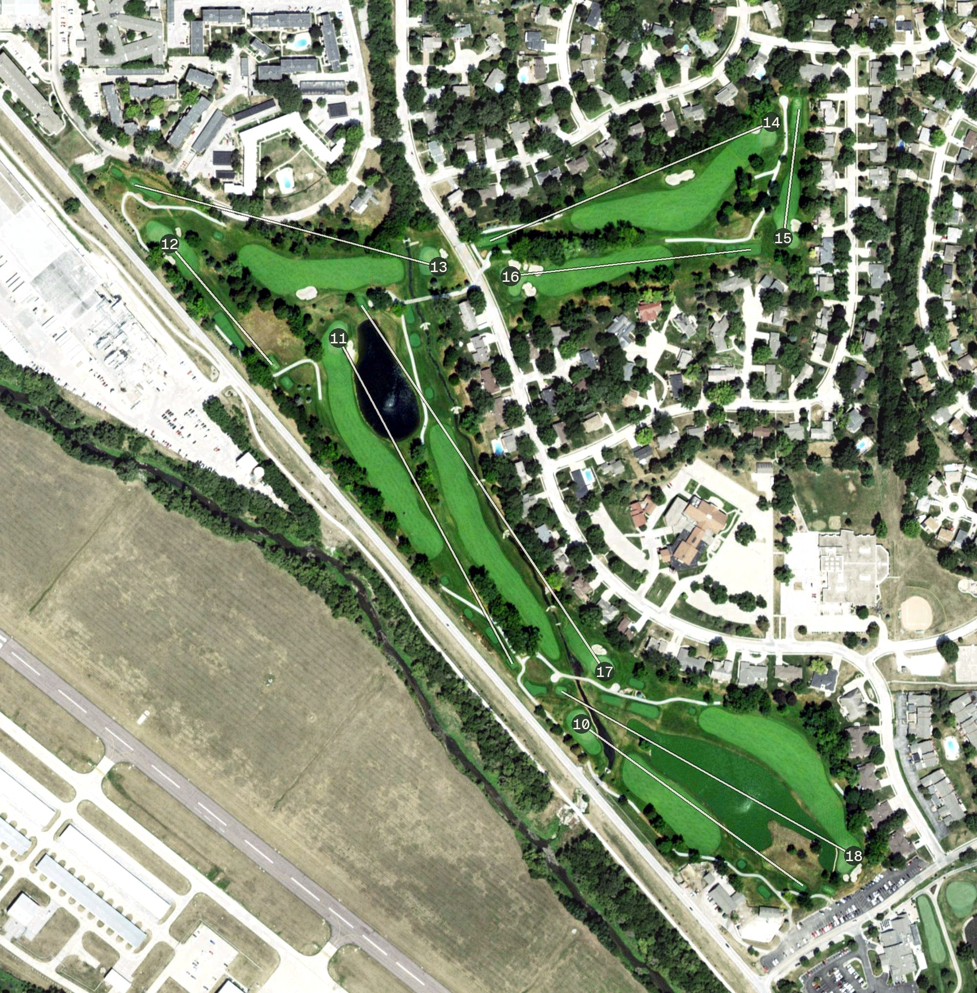 Aerial view of Oak Hills Country Club, NE