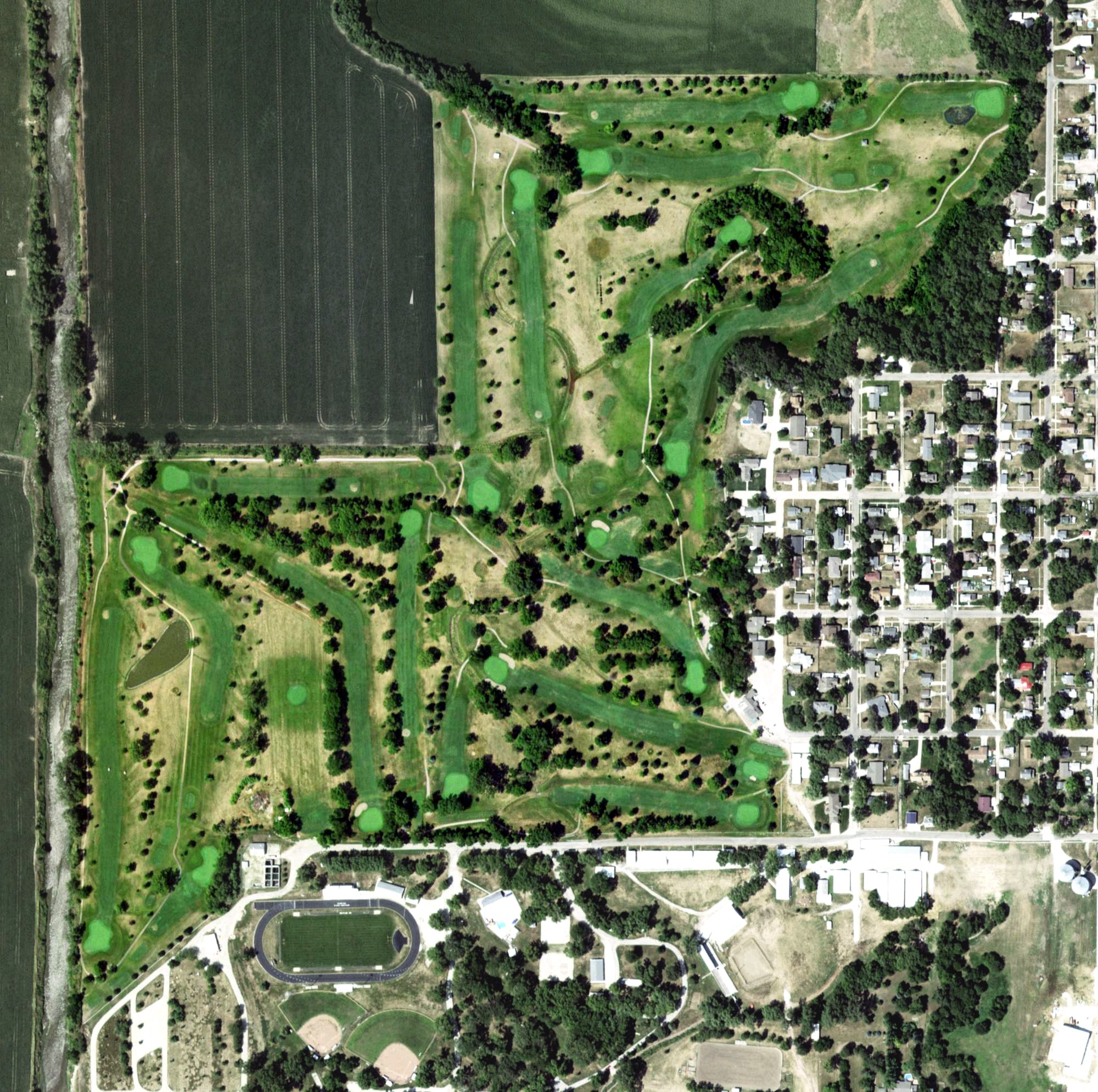 Aerial view of Oakland Golf Club, NE