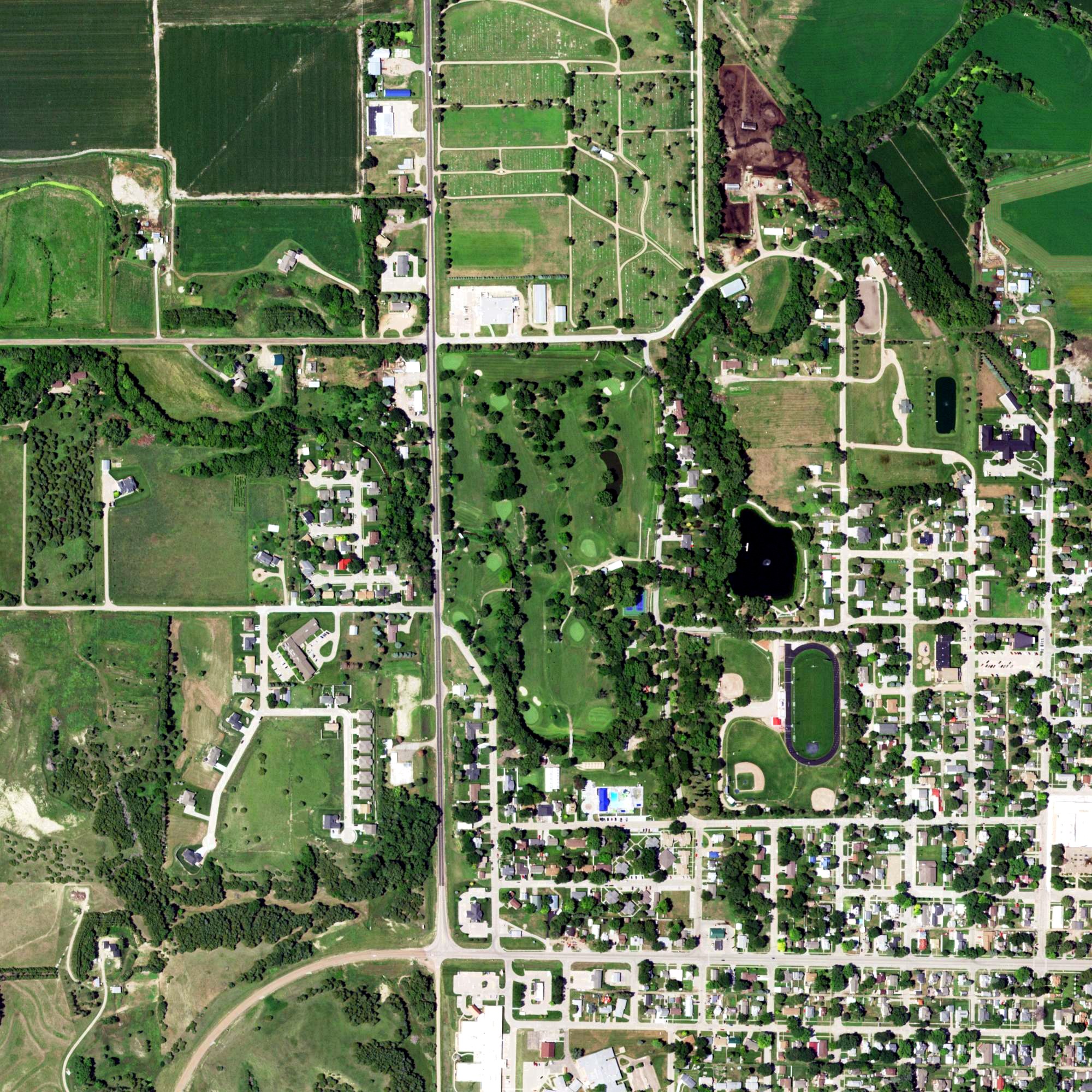 Aerial view of Ord Golf Course, NE