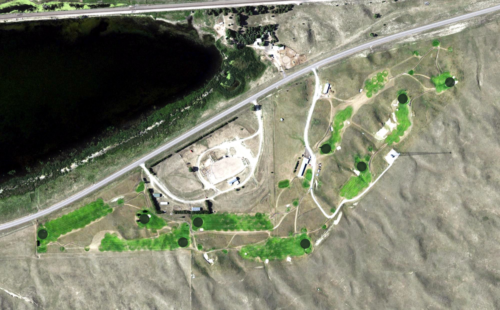 Aerial view of Pelican Beach Golf Course, NE