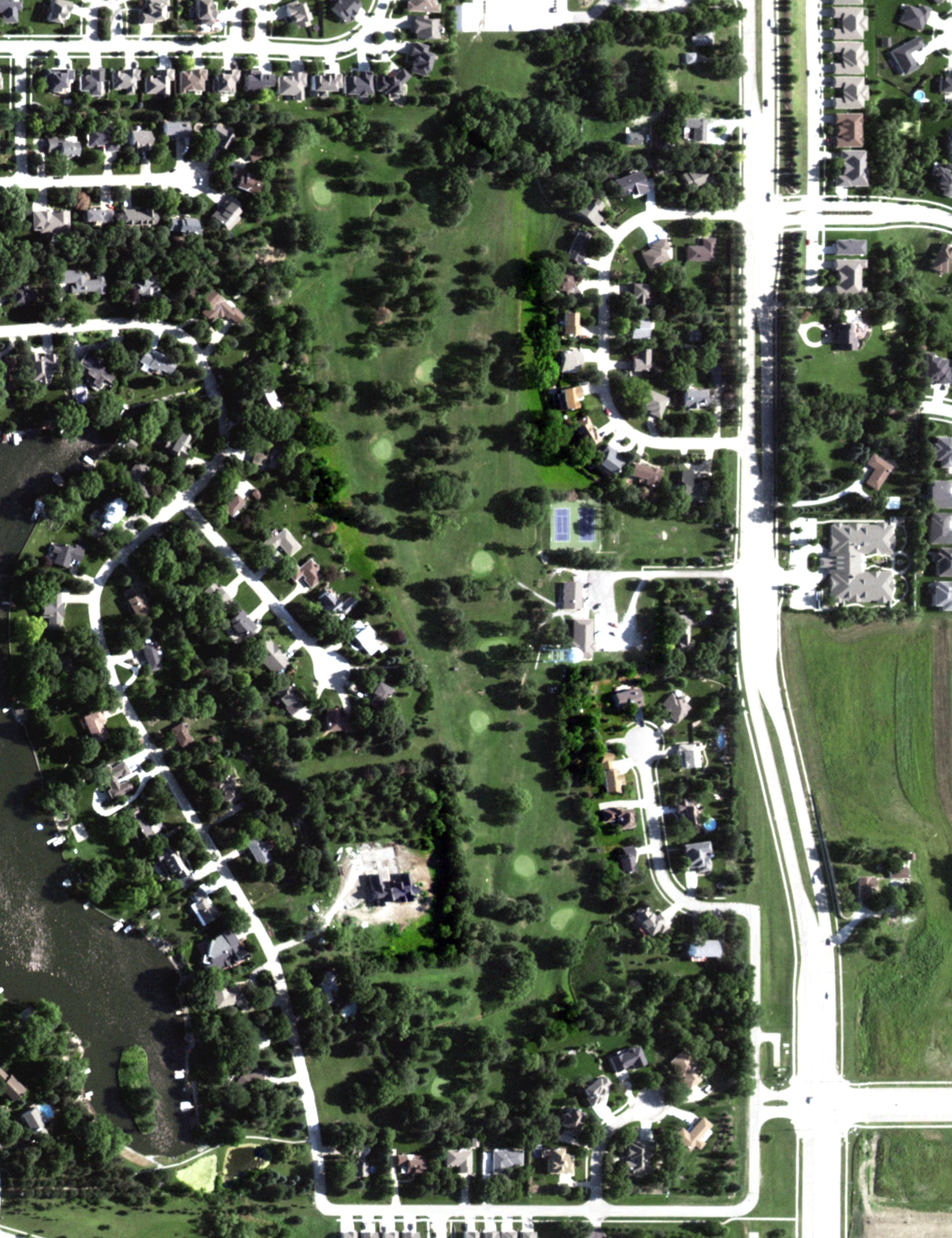 Aerial view of Pine Lake Golf Course, NE