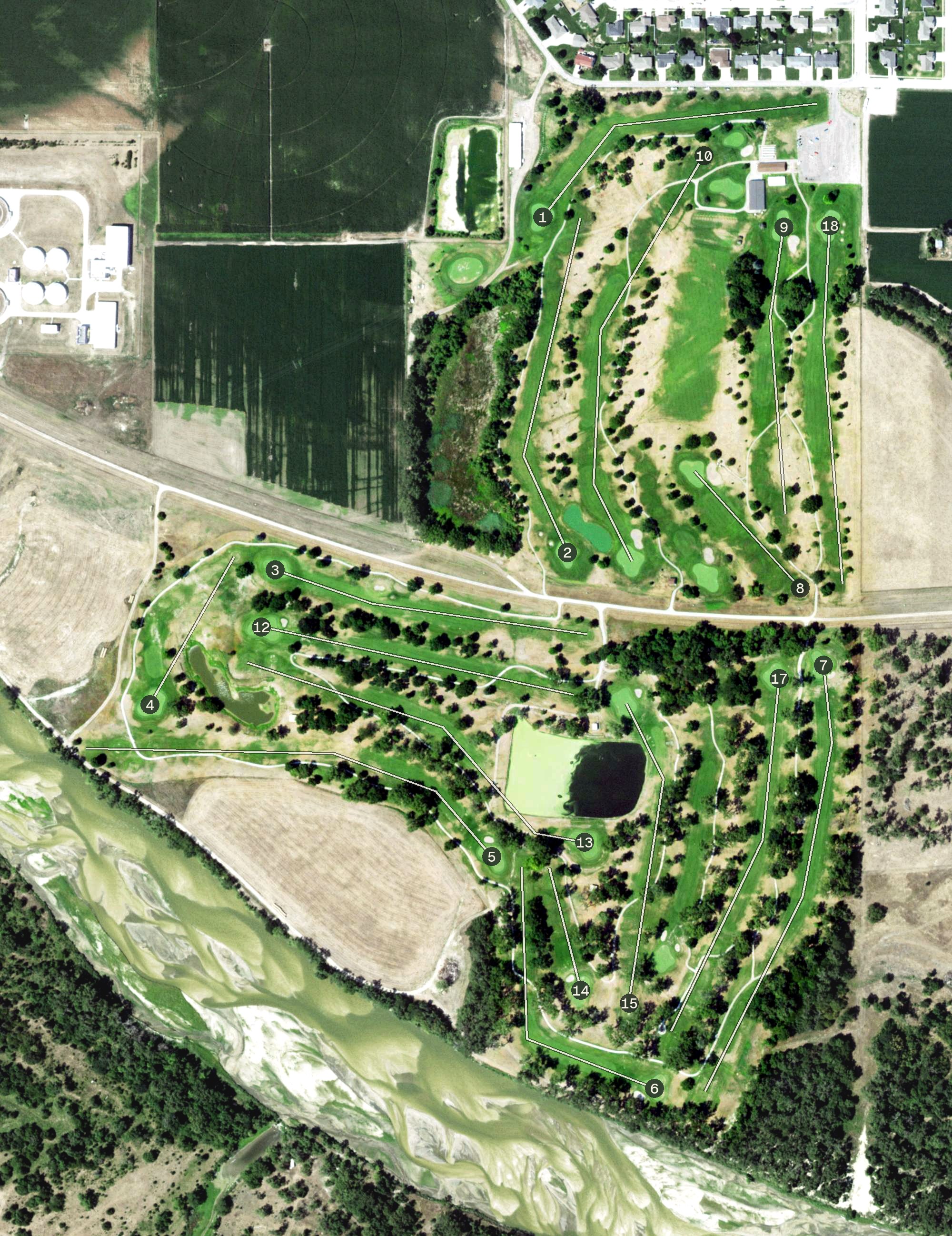 Aerial view of Quail Run Golf Course, NE