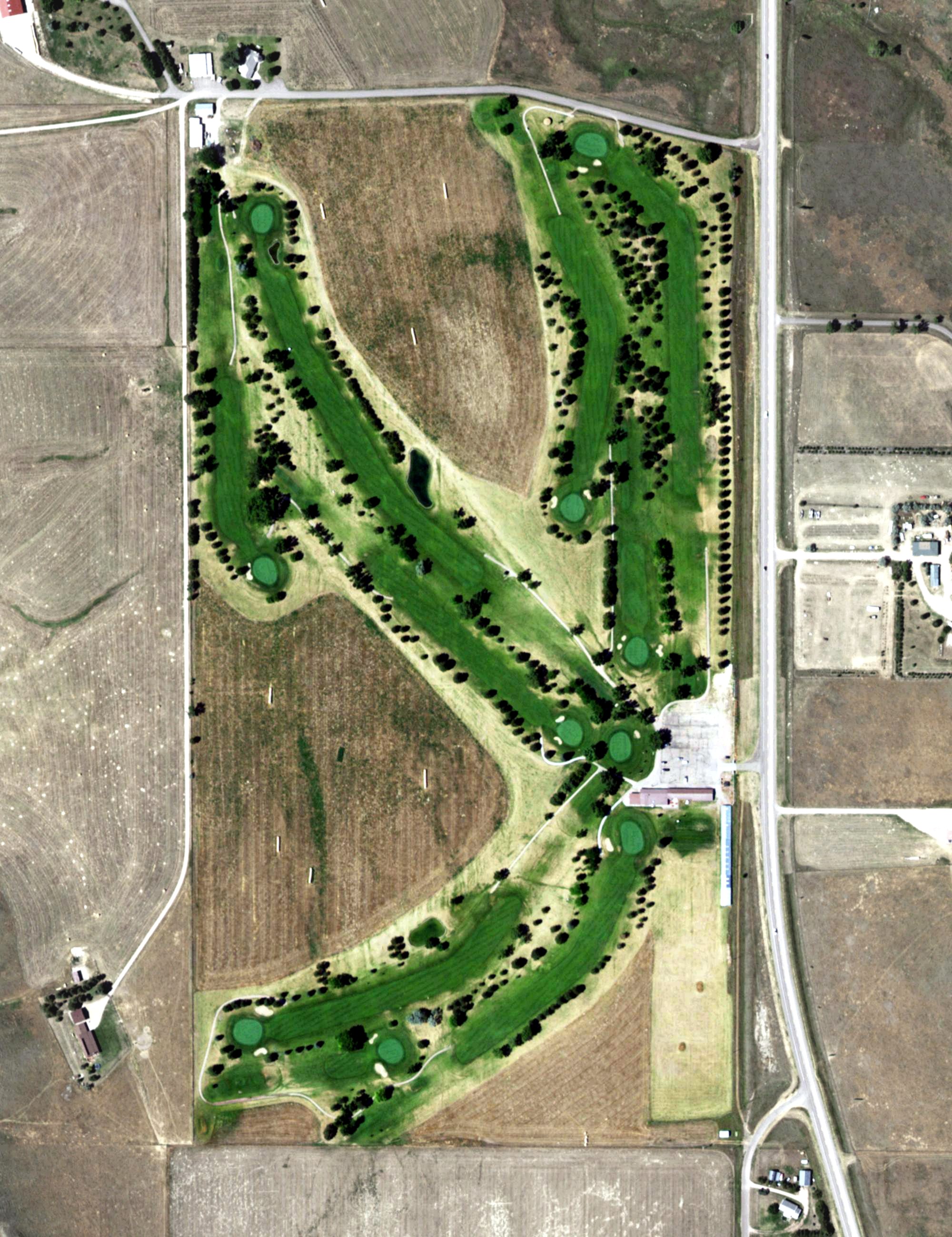 Aerial view of Ridgeview Country Club, NE