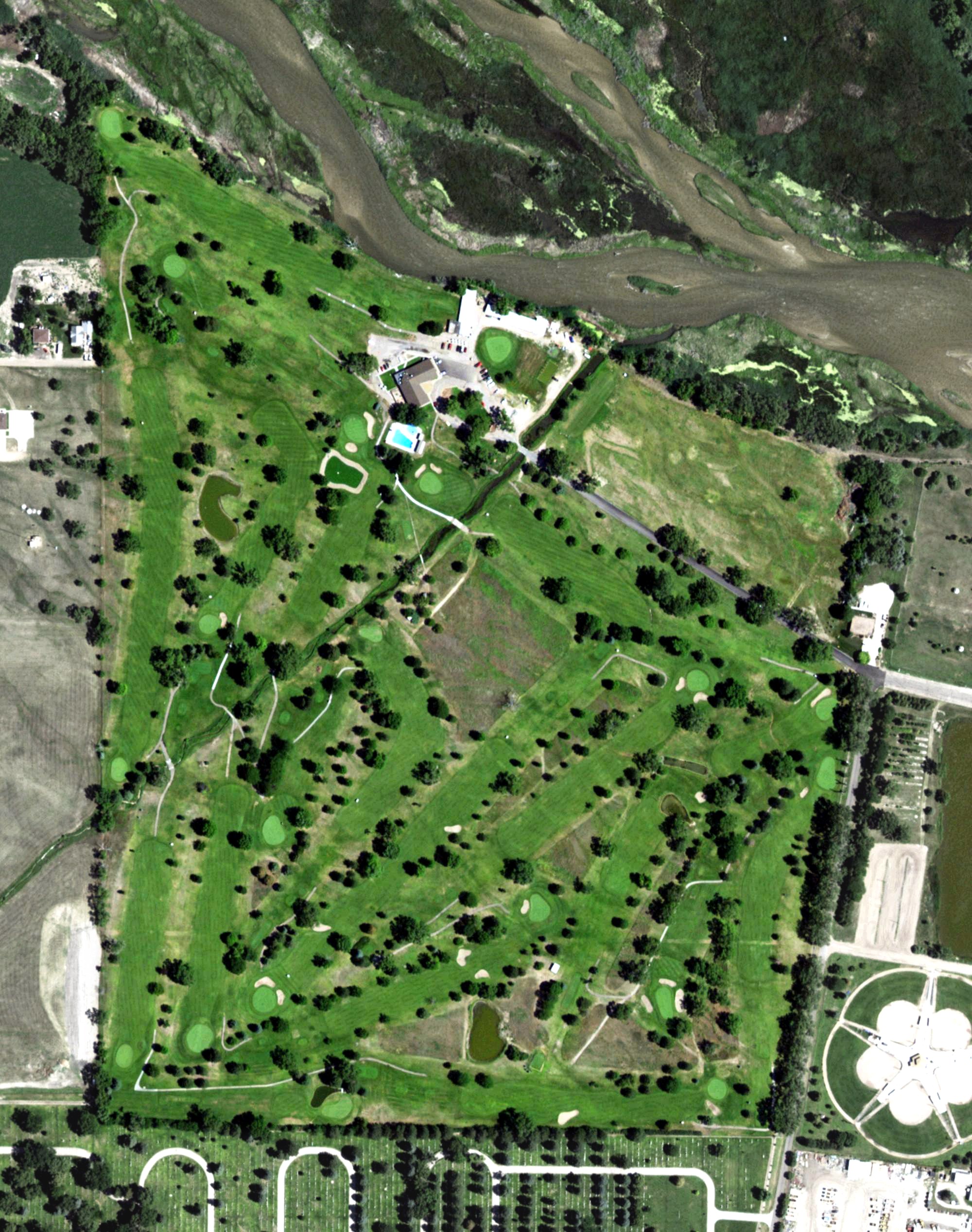 Aerial view of River’s Edge Golf Club, NE